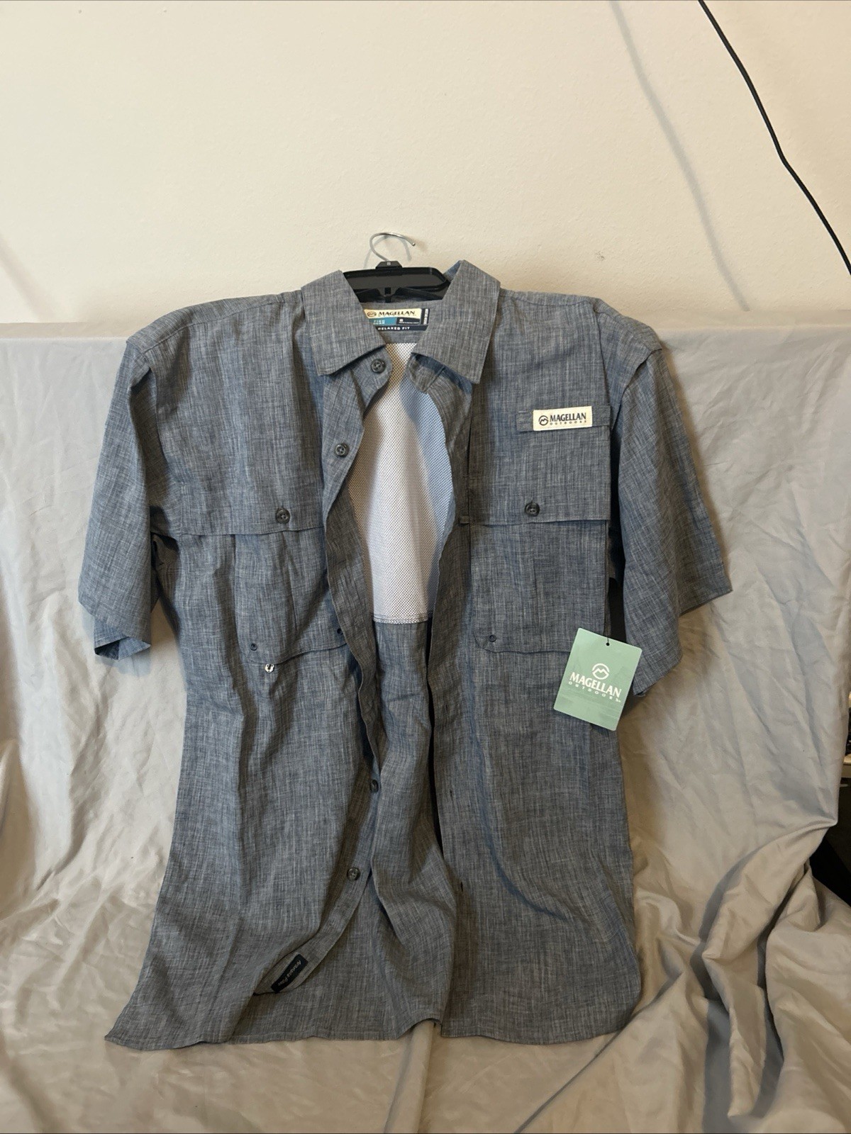 NWT Magellan Outdoors Fishing Shirt Men S Relaxed Fit Aransas Pass Monument Gray