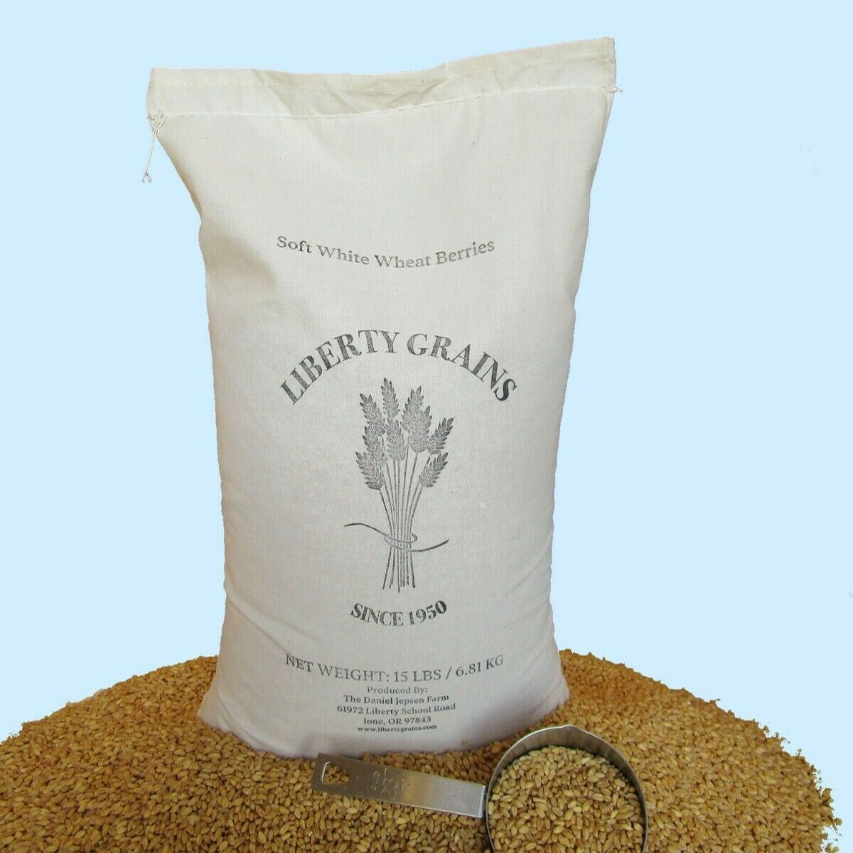 15 lbs. Soft White Wheat Berries - Family Farmed, Single Source