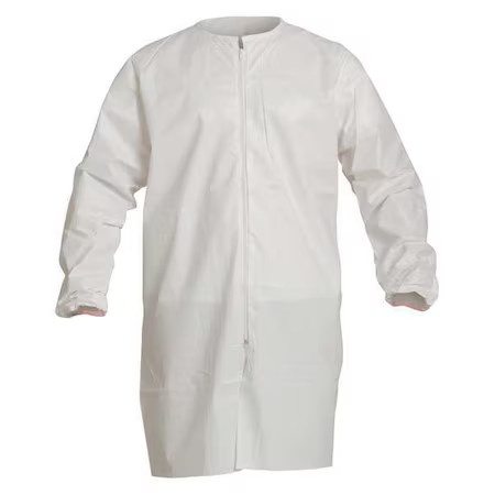 Dupont Pc271swhlg00300b Lab Frock, Proclean(R), Serged, Knee Length, White, 30