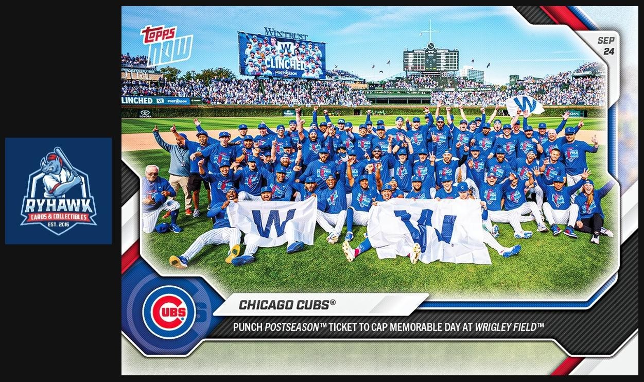 2026 Topps Now #713 Chicago Cubs Clinch Playoff Postseason Berth Presale 2026 Topps Now #713 Chicago Cubs Clinch Playoff Postseason Berth Presale