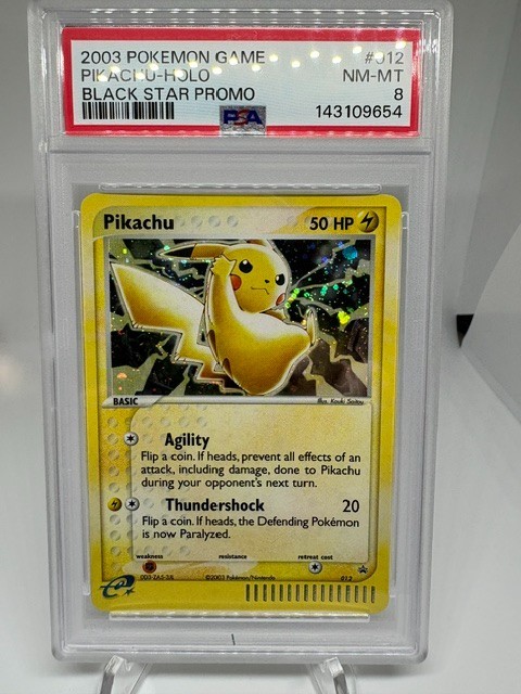 2003 POKEMON BLACK STAR PROMO PIKACHU-HOLO 012 PSA 8
