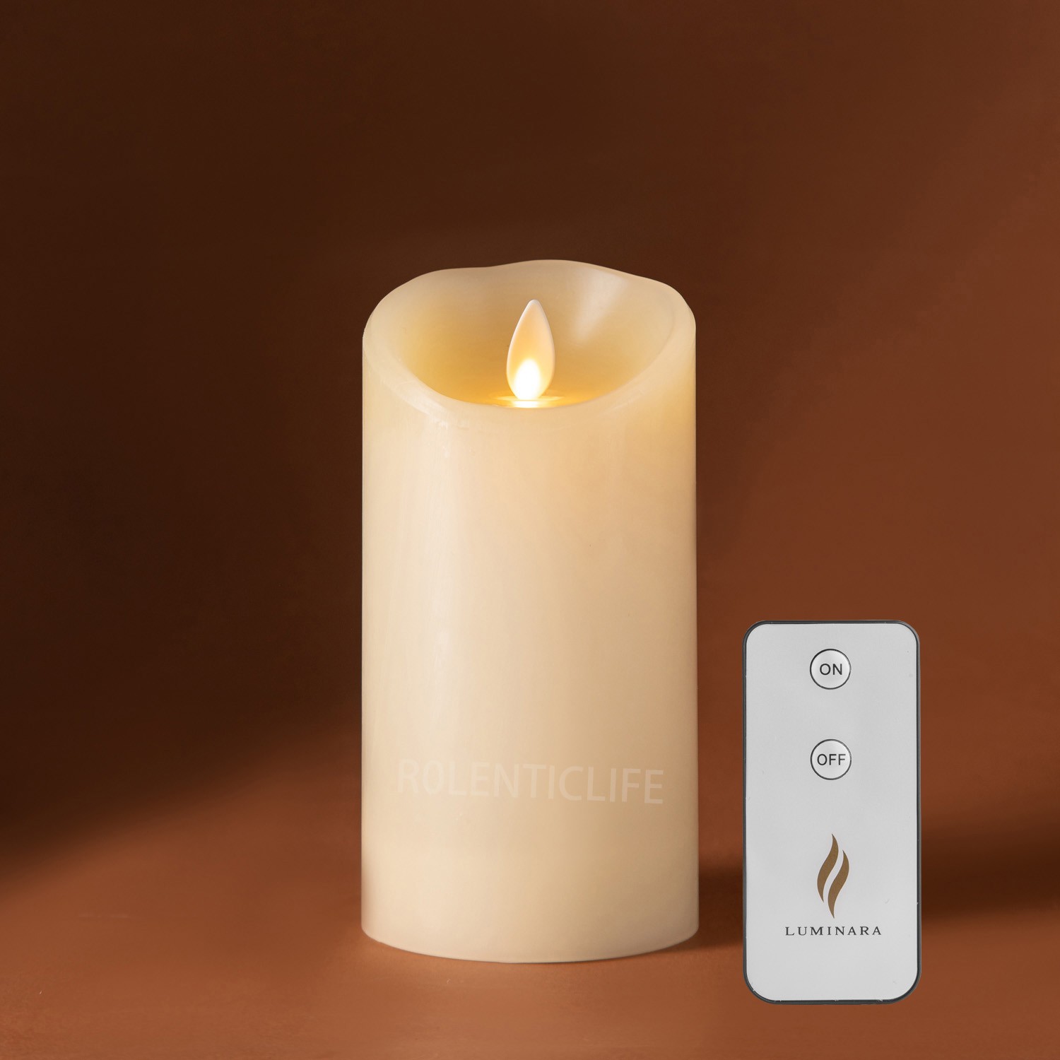 Luminara Flameless Pillar Wax LED Ivory Candles w/Moving Wick Remote 3 Luminara Flameless Pillar Wax LED Ivory Candles w/Moving Wick Remote 3