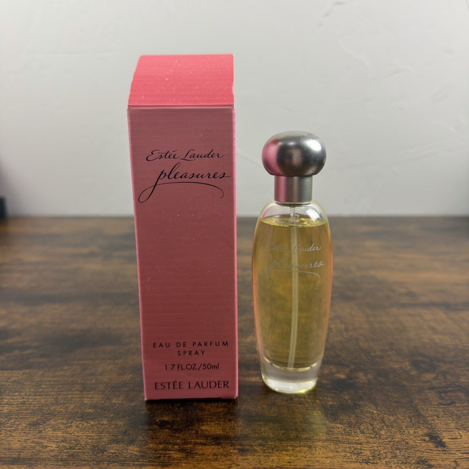 Vintage Estee Lauder Pleasures Eau De Parfum Spray 1.7 oz Perfume With Box