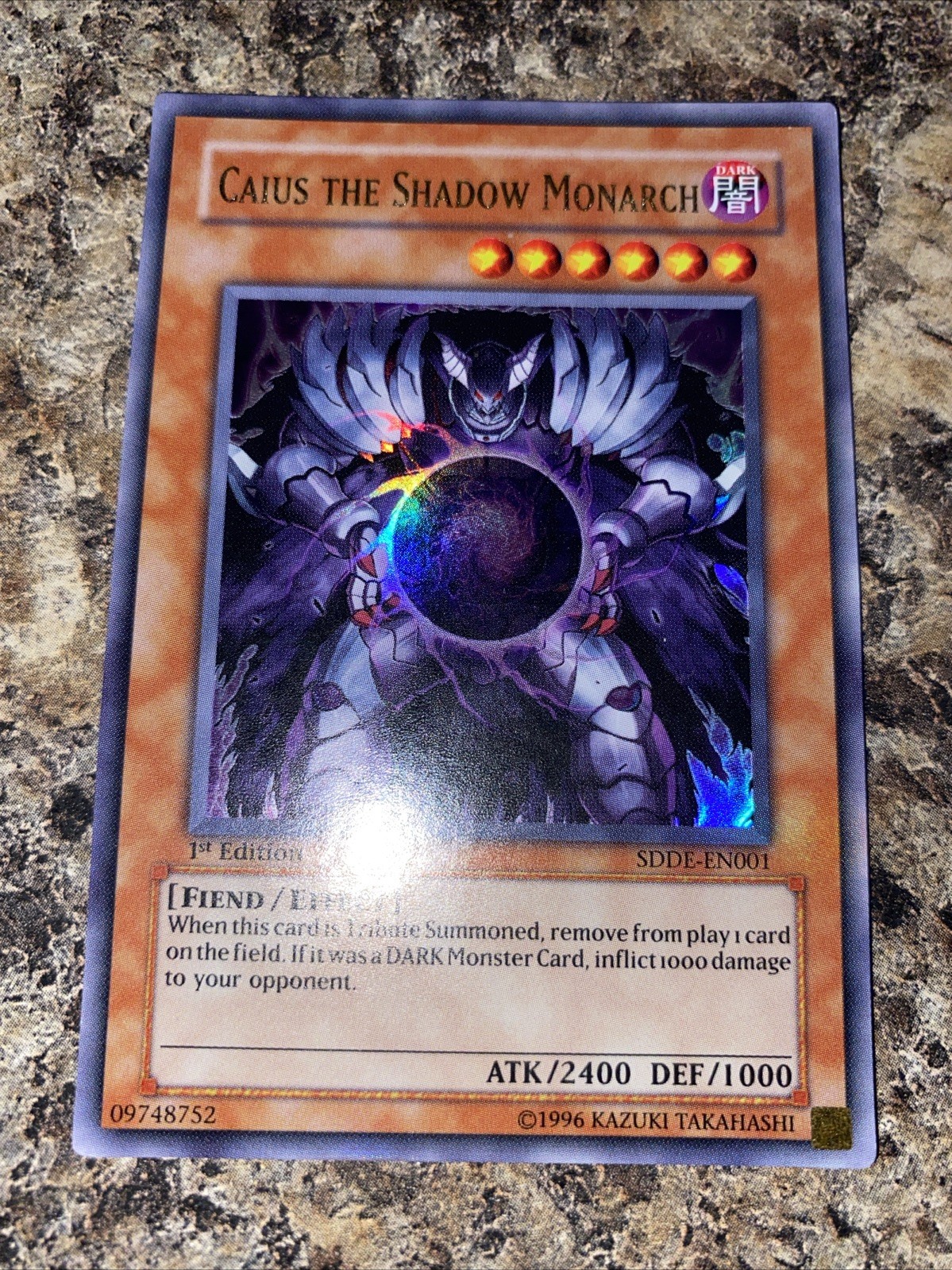 Yu-Gi-Oh Caius the Shadow Monarch SDDE-EN001 Ultra Rare LP 1st Edition Yu-Gi-Oh Caius the Shadow Monarch SDDE-EN001 Ultra Rare LP 1st Edition
