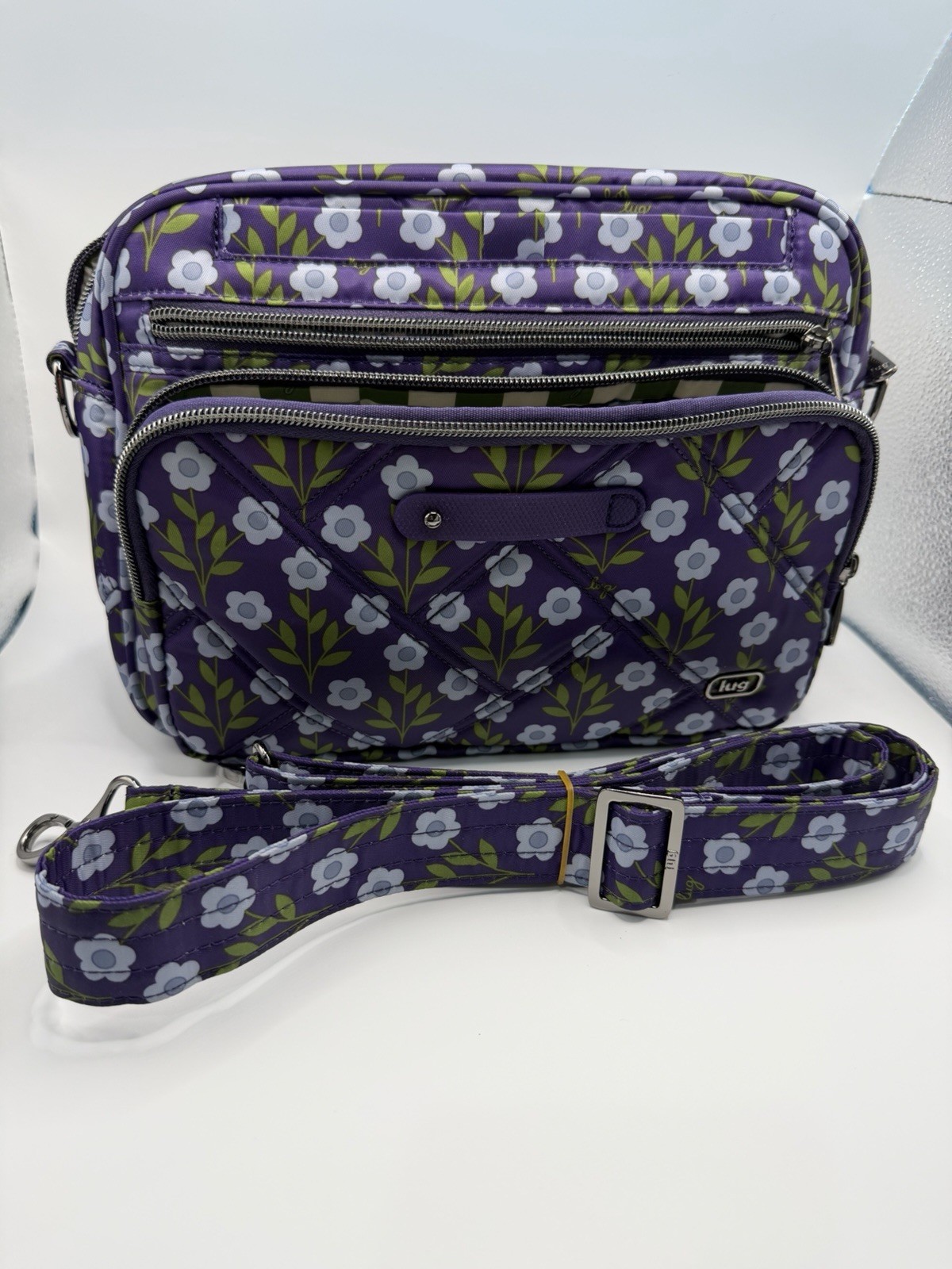 Lug Classic Zip Crossbody with Charm Bar - Carousel XL EUC Primrose Purple