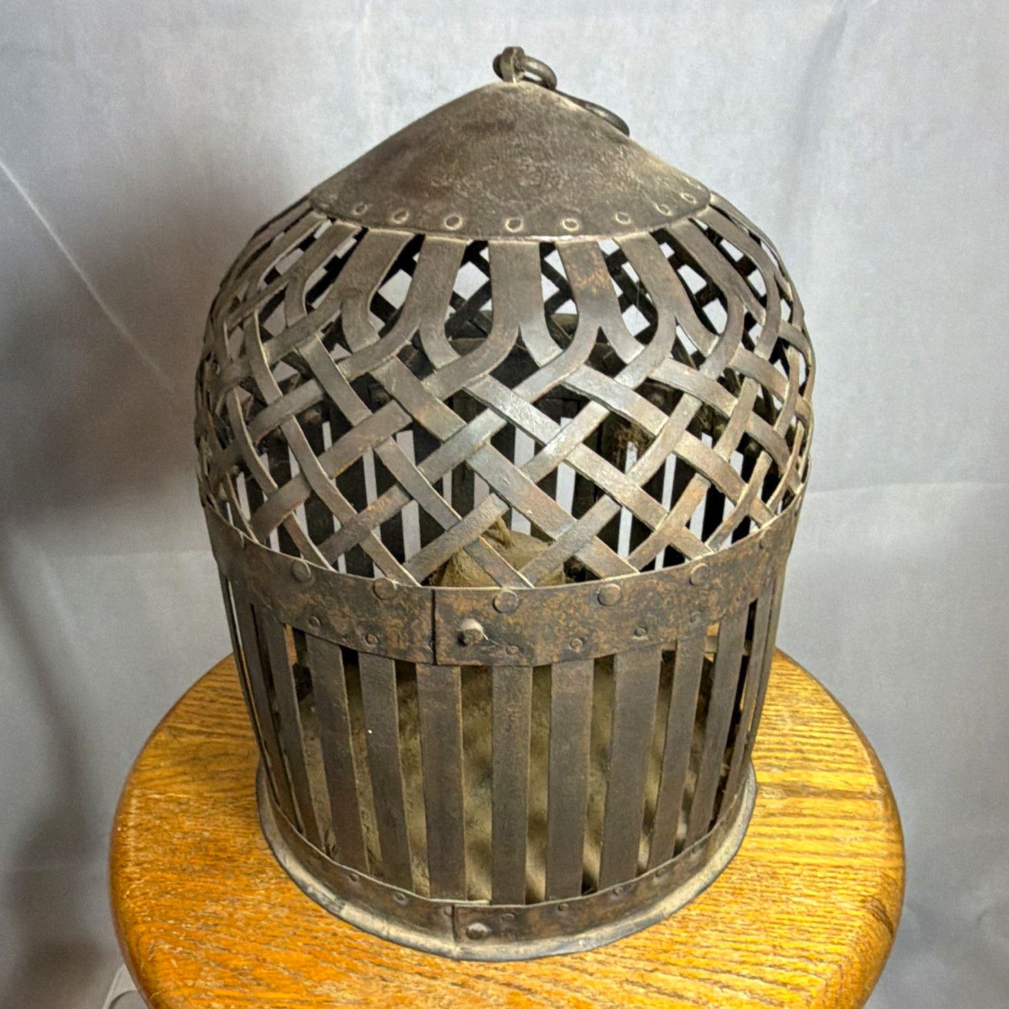 RARE BIRD CAGE IRON HAND CRAFTED IN INDIA~VINTAGE ORIGINAL-