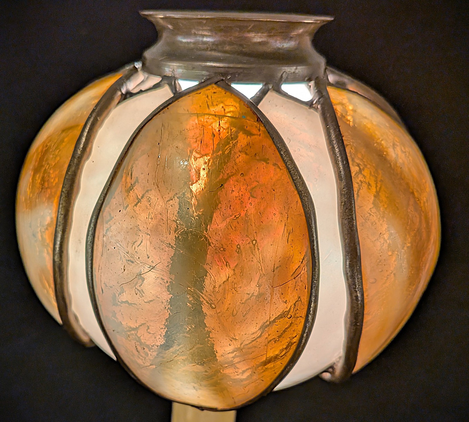 Antique Arts & Crafts Mission Handel Era Pond Lily Art Glass Shade Antique Arts & Crafts Mission Handel Era Pond Lily Art Glass Shade