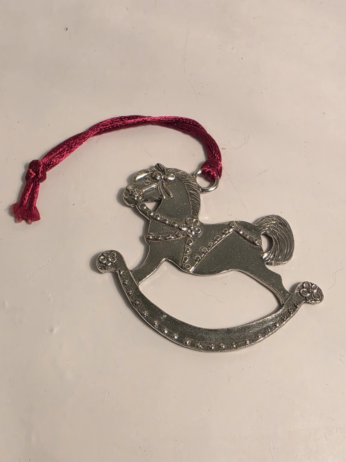 Vtg Pewter Rocking Horse Christmas Ornament Seagull 1983 Lot #874H 
