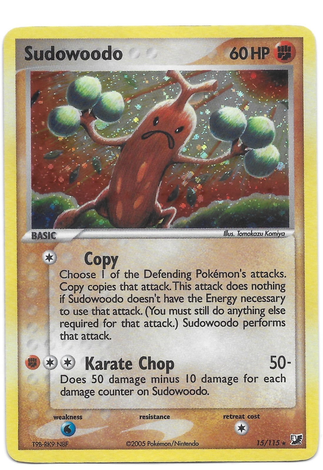 Sudowoodo 15/115 Holo Rare EX Unseen Forces 2005 Pokemon Card Vintage