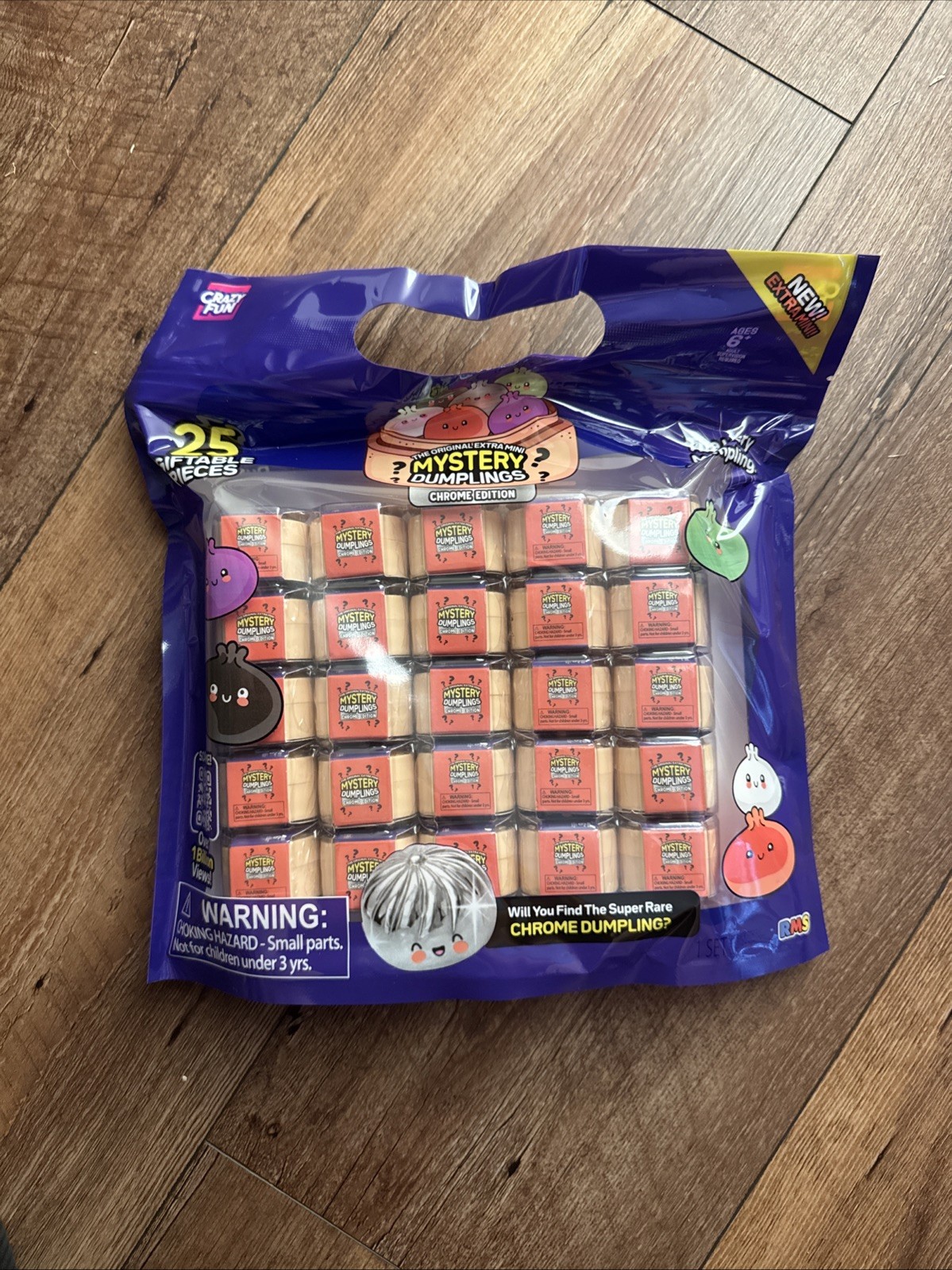 Authentic RMS Crazy Fun Pack Of 25 Extra Mini Dumpling Squishy Chrome Edition Authentic RMS Crazy Fun Pack Of 25 Extra Mini Dumpling Squishy Chrome Edition
