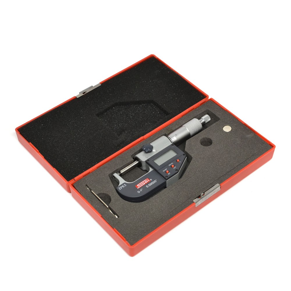 SPI 13-808-1 IP65 Electronic Ball Anvil Micrometer, 0-1\
