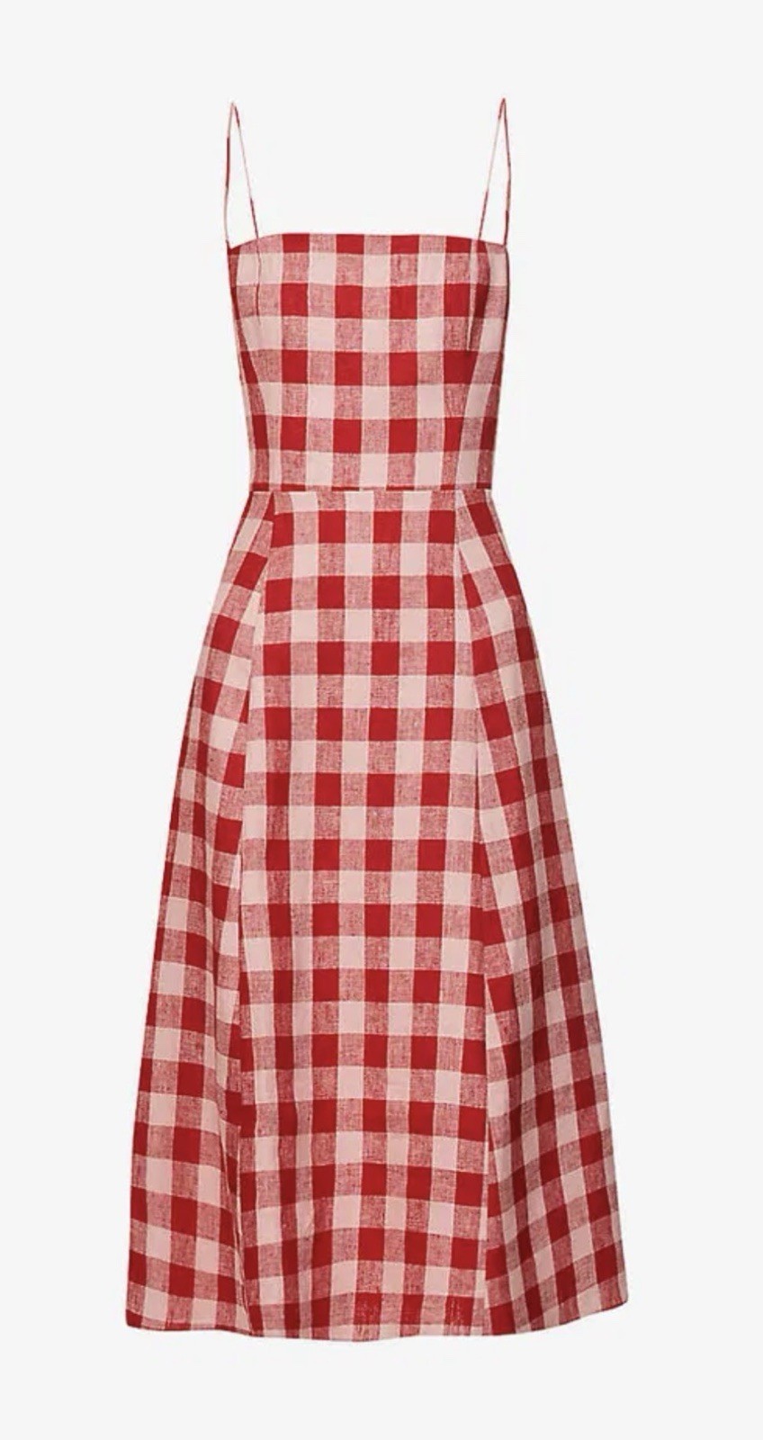 NWOT REFORMATION 100% Linen Christen Gingham Midi Dress Fit & Flare Summer sz 4 NWOT REFORMATION 100% Linen Christen Gingham Midi Dress Fit & Flare Summer sz 4
