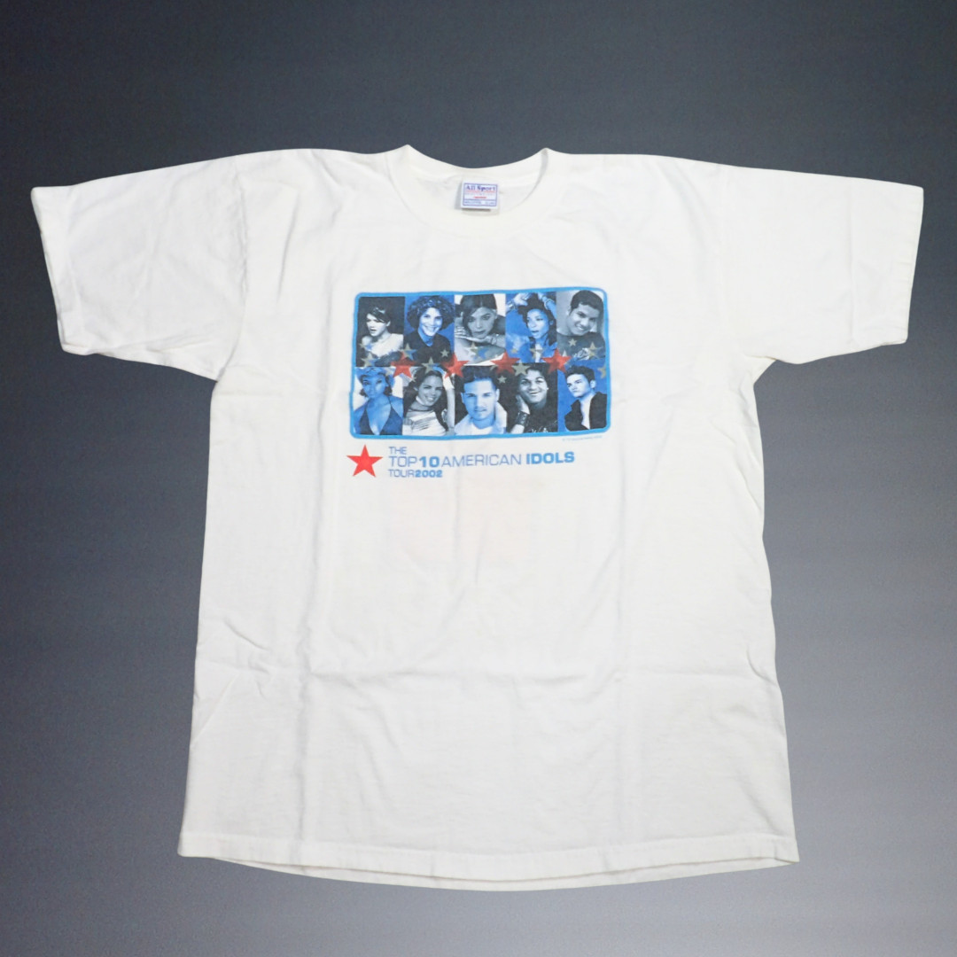 VINTAGE ALL SPORT HEAVYWEIGHT TOP 10 AMERICAN IDOLS TOUR 2002 T-SHIRT SIZE XL