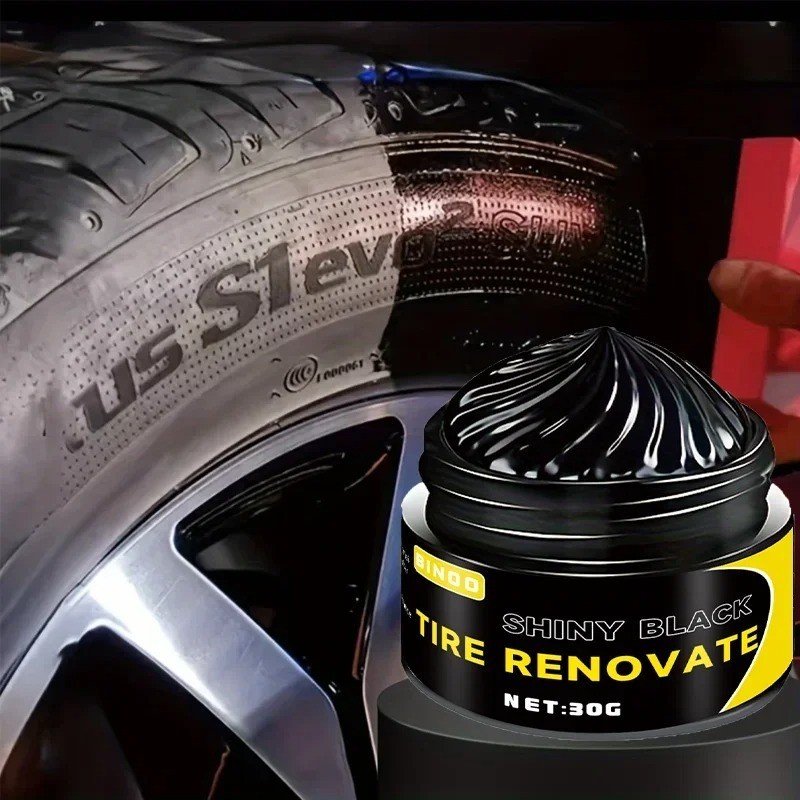 Black Shiny Tire Wax - Durable, Long-Lasting Protection and Repair for All Kinds
