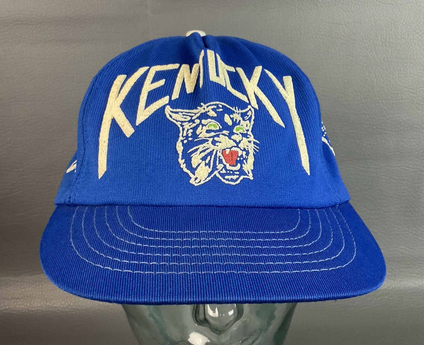Vintage 80s University of Kentucky Wildcats Mesh Trucker Snapback Hat Cap UK