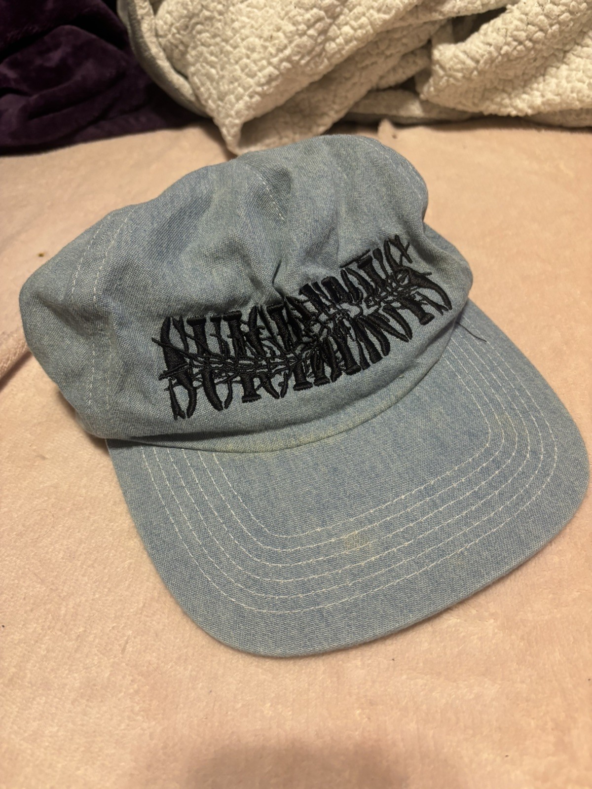 G59 Records Suicideboys Centipede Denim Hat Light Blue Wash Embroidered