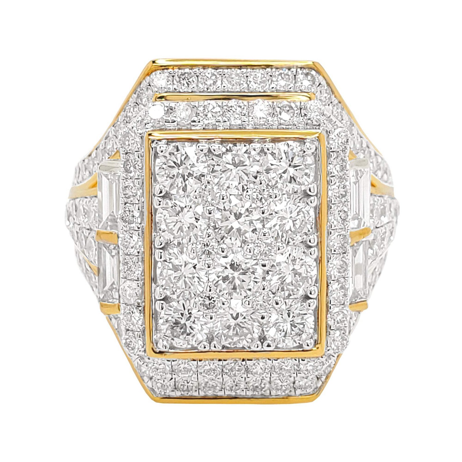 3.25 CARAT LAB GROWN DIAMONDS STERLING SILVER GOLD PLATED ENGAGEMENT WEDDING RIN