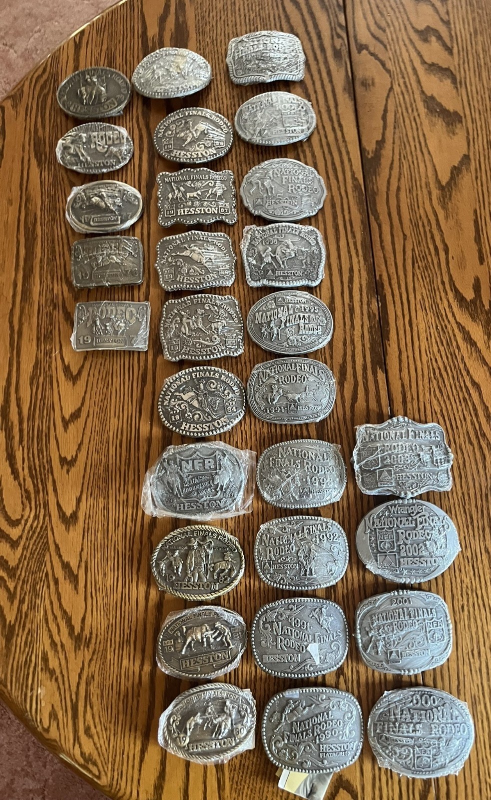 29 years (1975 - 2003) Adult Size Hesston NFR Rodeo) Belt Buckles