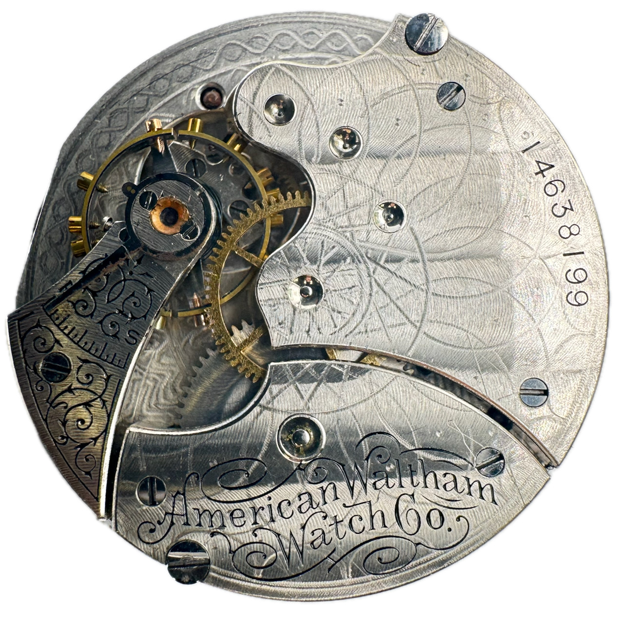 Antique 6s 1905 Waltham 7J Multicolor Hunter Pocket Watch Movement Seaside USA Antique 6s 1905 Waltham 7J Multicolor Hunter Pocket Watch Movement Seaside USA