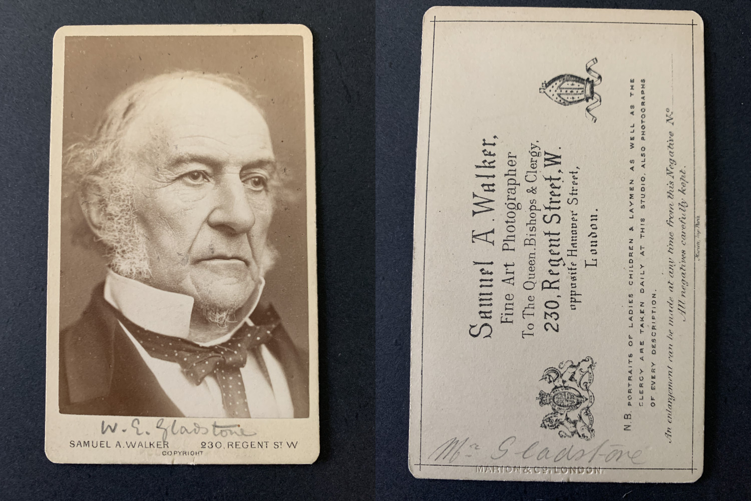 Walker, London, Gladstone Vintage Albums Print CDV.William Ewart Gladstone ( 