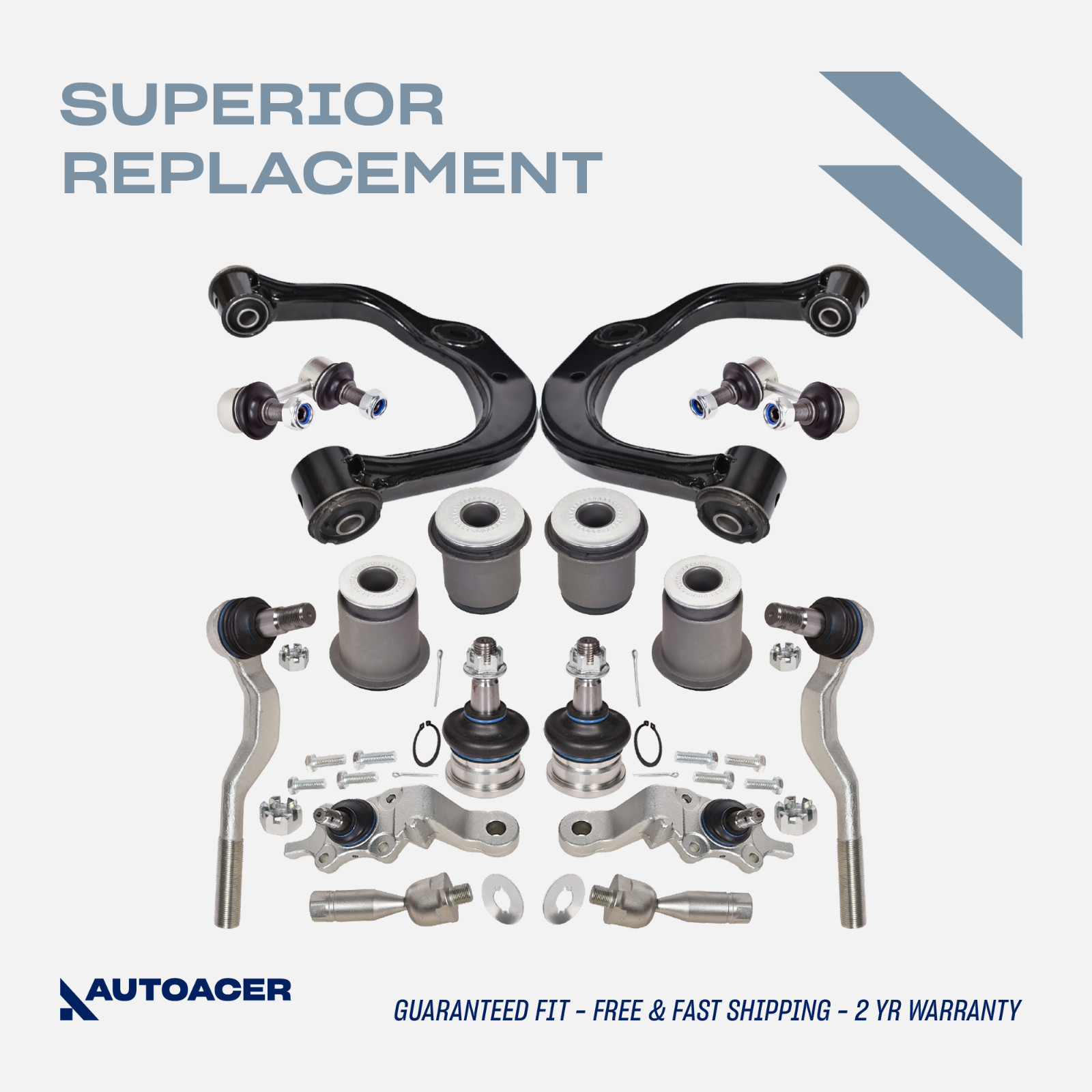 AUTOACER - 16p Front Control Arms Bushings Ball Joints Links Tie Rods For Tacoma