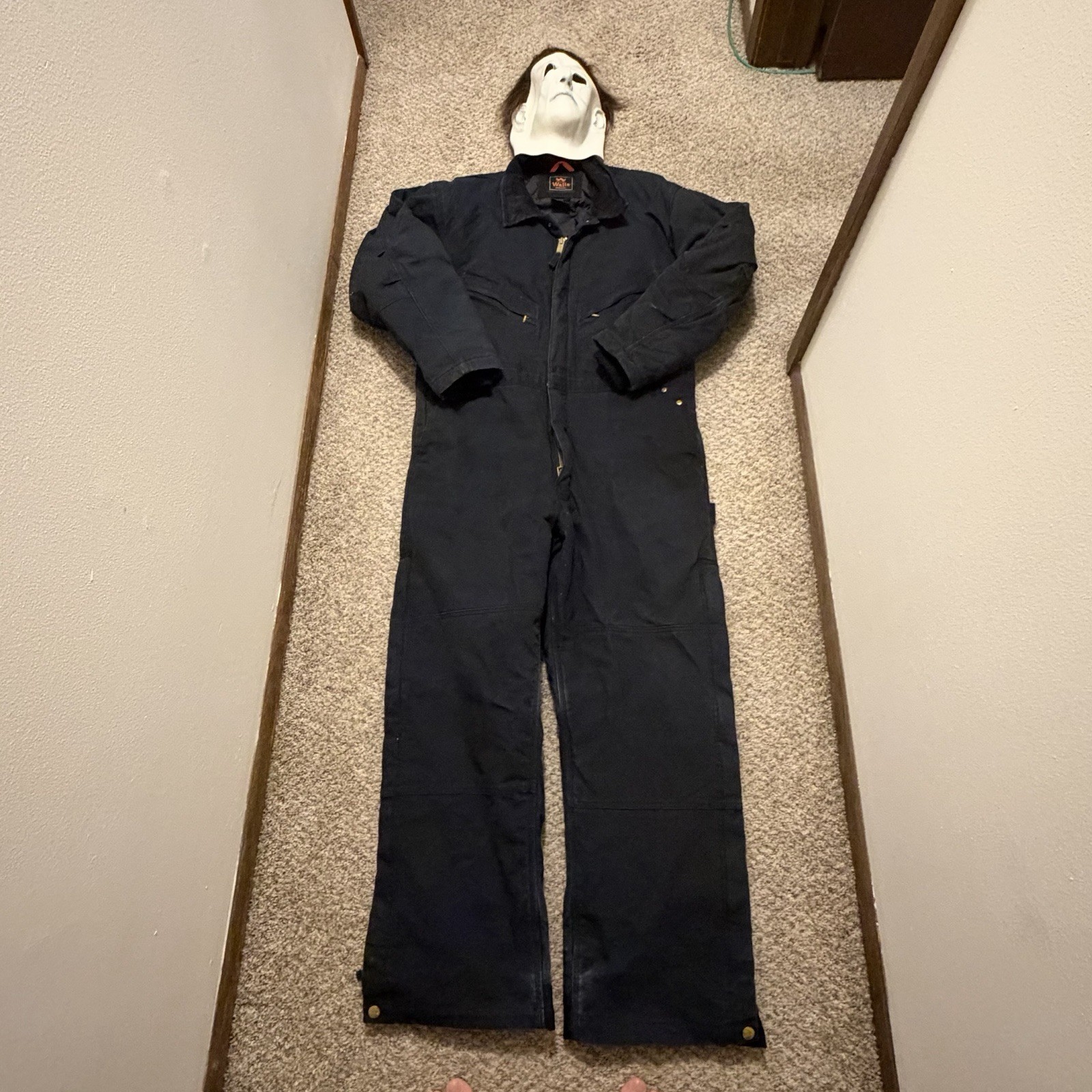 Vtg Michael Myers Costume Set 1990s Illusive Concepts Mask & Walls Coveralls L