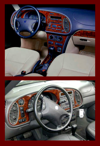 SAAB 9-3 Fit 1999 2000 01 02 2003 New Wood Carbon Aluminum Set Dash Trim Kit