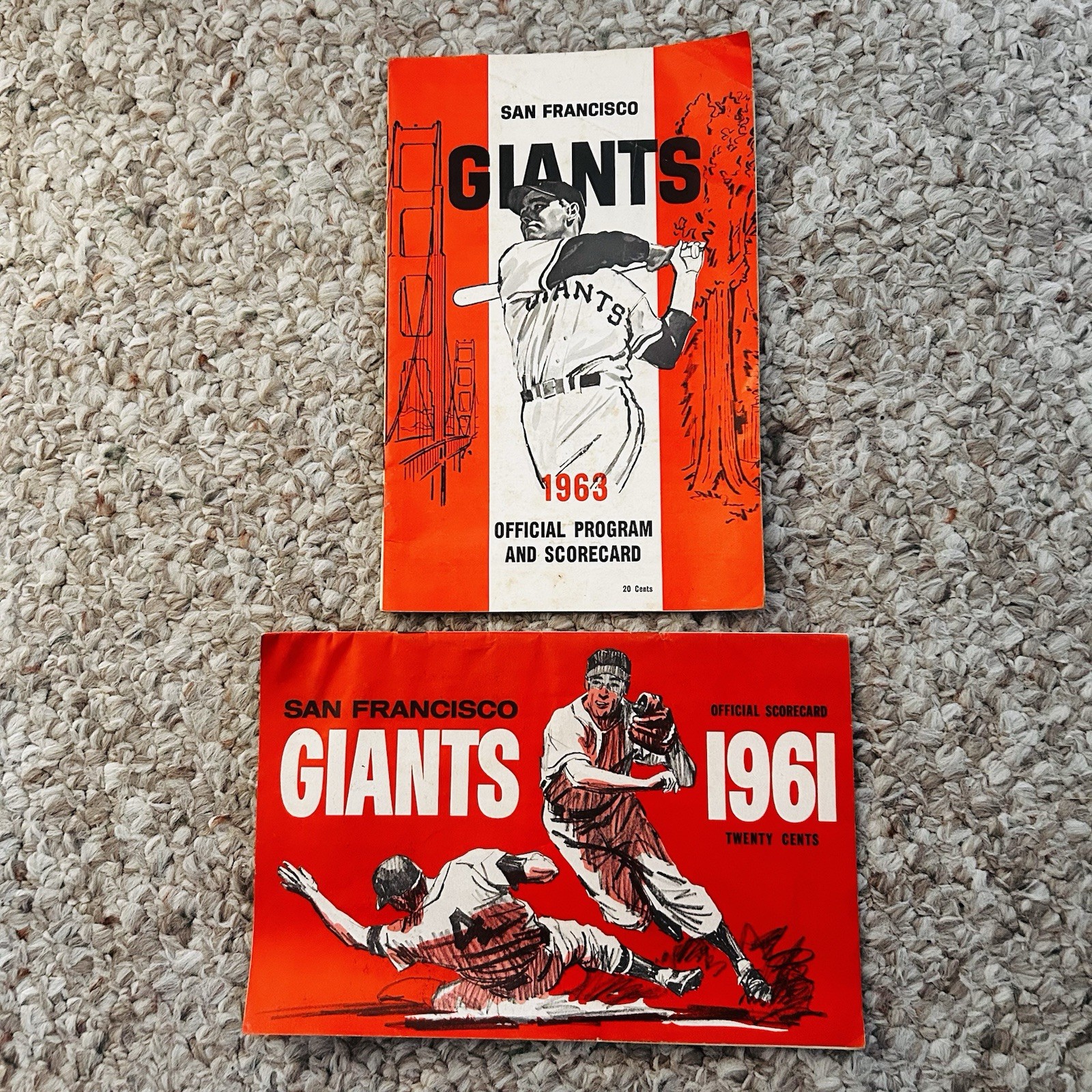 Vintage 1961 & 1963 San Francisco Giants Official Score Card