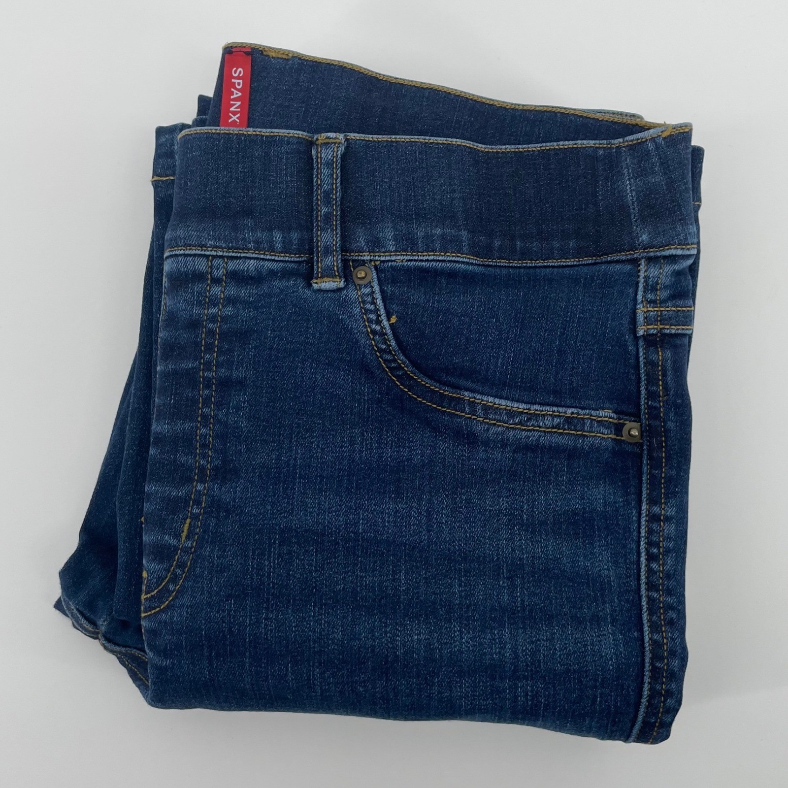 Spanx Flare Jeans Vintage Indigo Pull On High Rise Denim 20327R Women\'s Medium