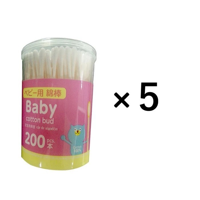 DAISO Japan Baby Cotton Buds 200 pcs x 5 Packs Thin Paper Sticks swab USA Seller