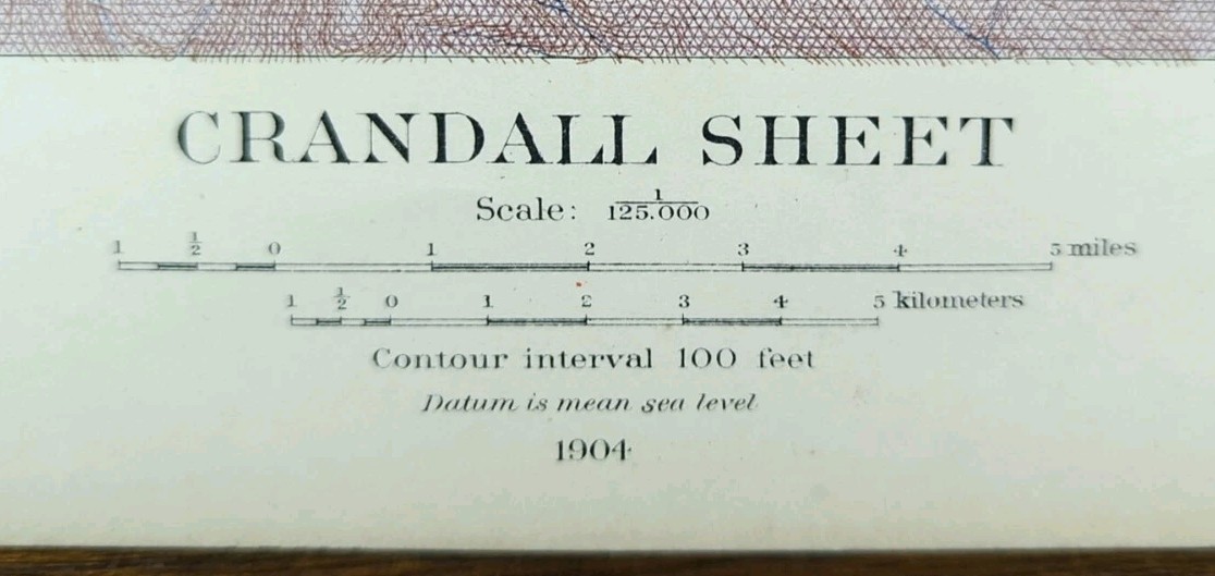 Vintage 1904 USGS Map YELLOWSTONE NATIONAL PARK WYOMING Old Antique CRANDALL