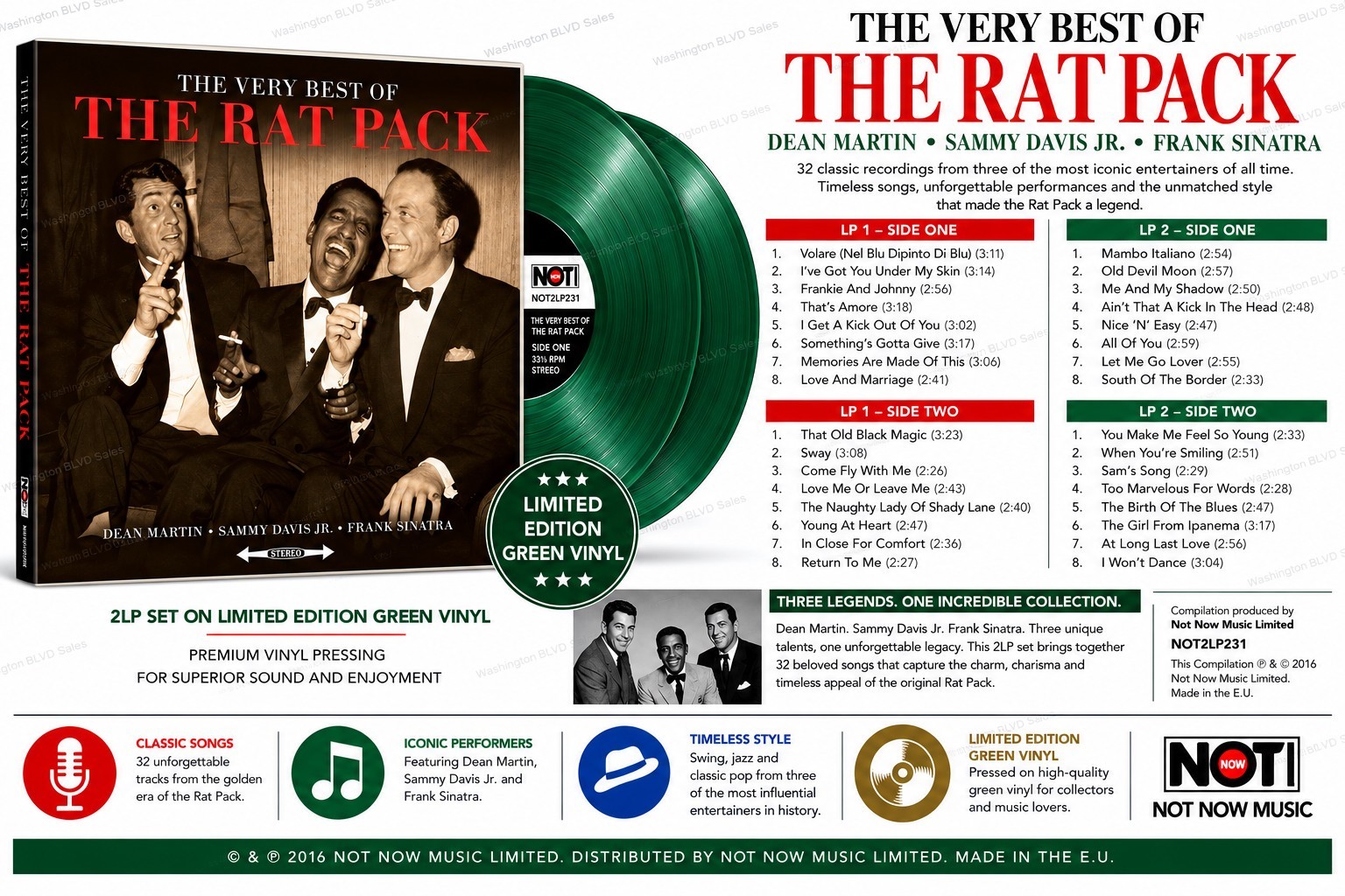 The Rat Pack – The Very Best Of The Rat Pack – Limited Edition Green Vinyl 2LP