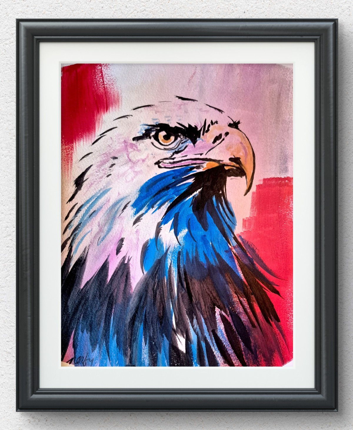 Original Expressive 11x14 Acrylic Eagle Art Signed Bold Contemporary Decor P211