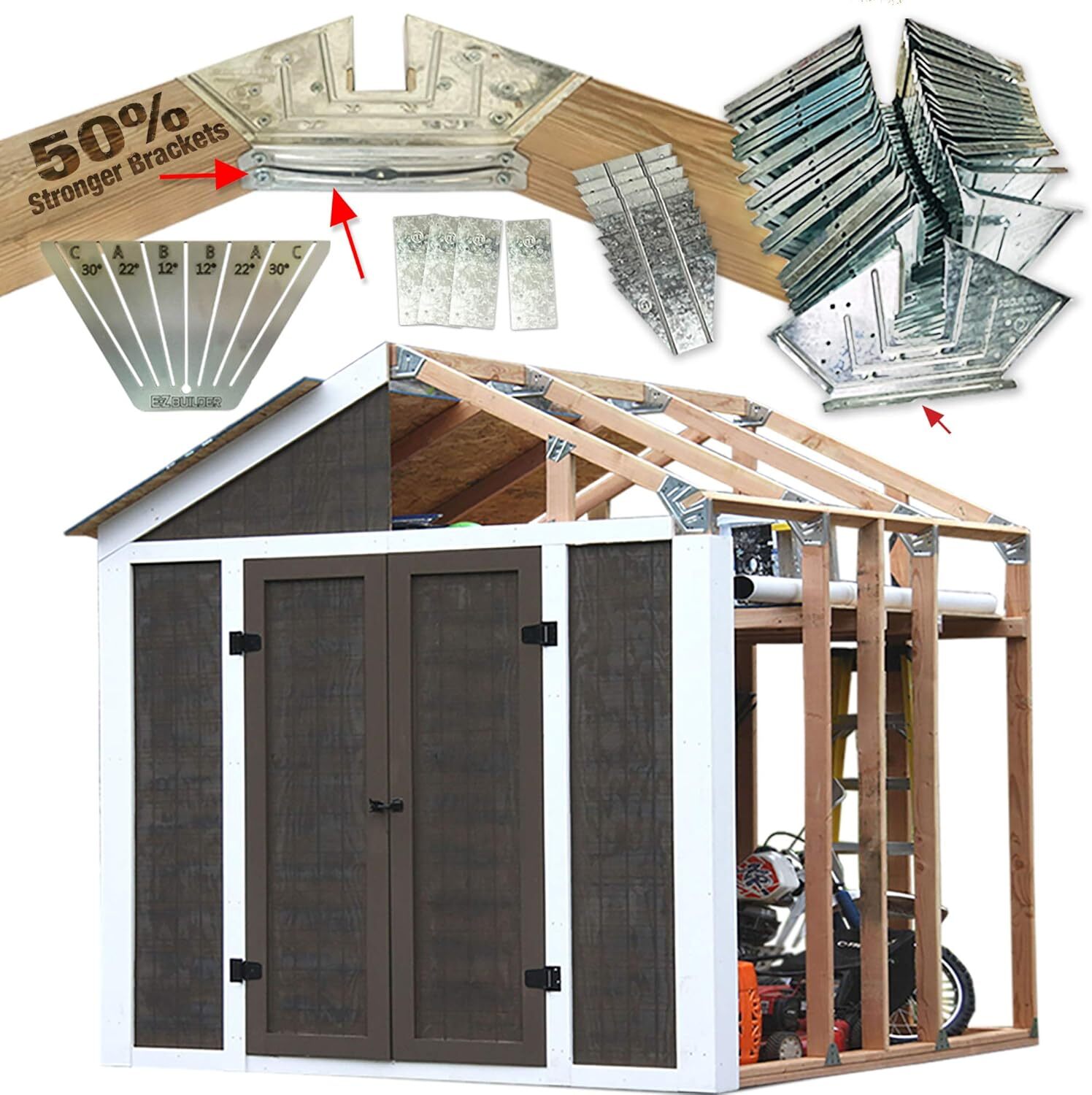 50% Structurally Stronger Truss Design Easy Shed Kit Builds 6\'–14’ Widths Any 50% Structurally Stronger Truss Design Easy Shed Kit Builds 6\'–14’ Widths Any