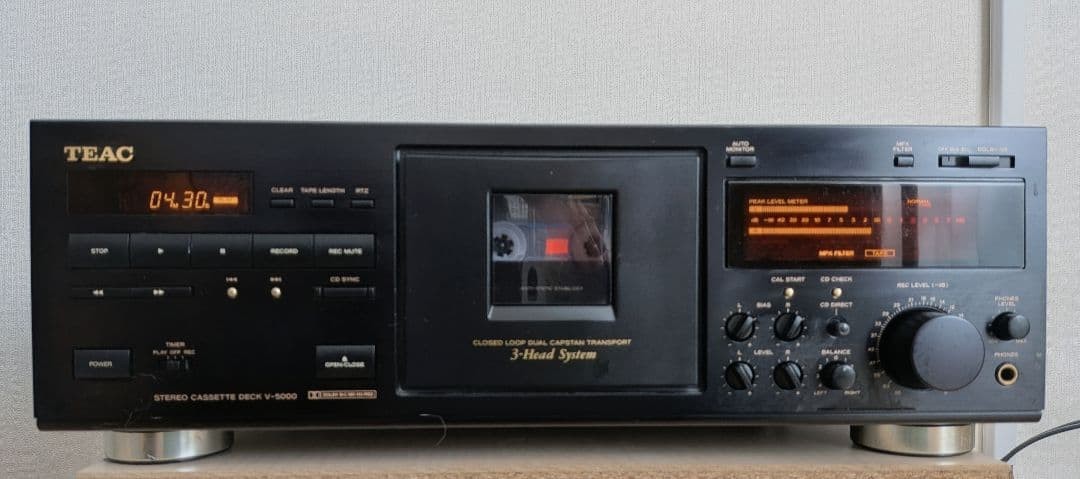 TEAC V-5000 Cassette Deck 3-Head Closed-Loop Dolby B/C HX Pro Tested from JAPAN