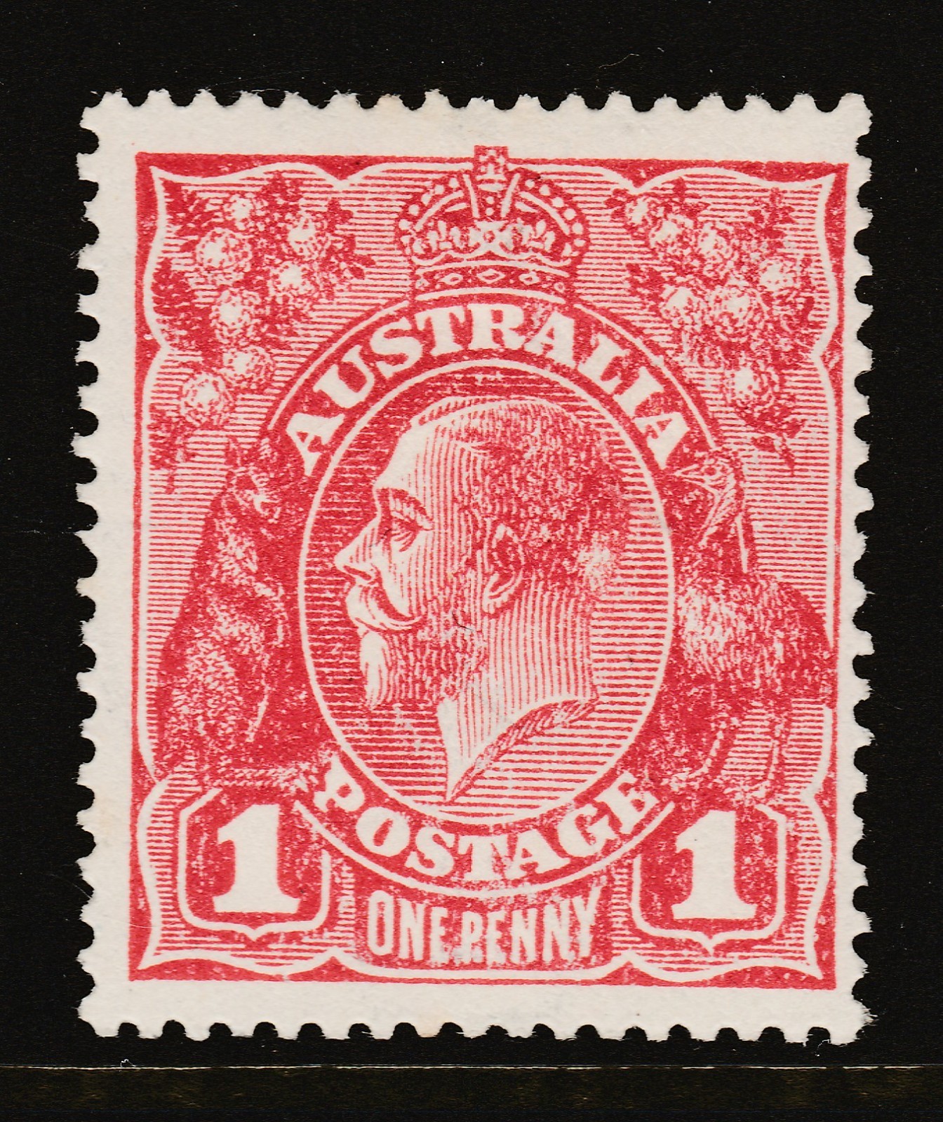 1919 KGV LMW 1d CARMINE-ROSE \ 1919 KGV LMW 1d CARMINE-ROSE \