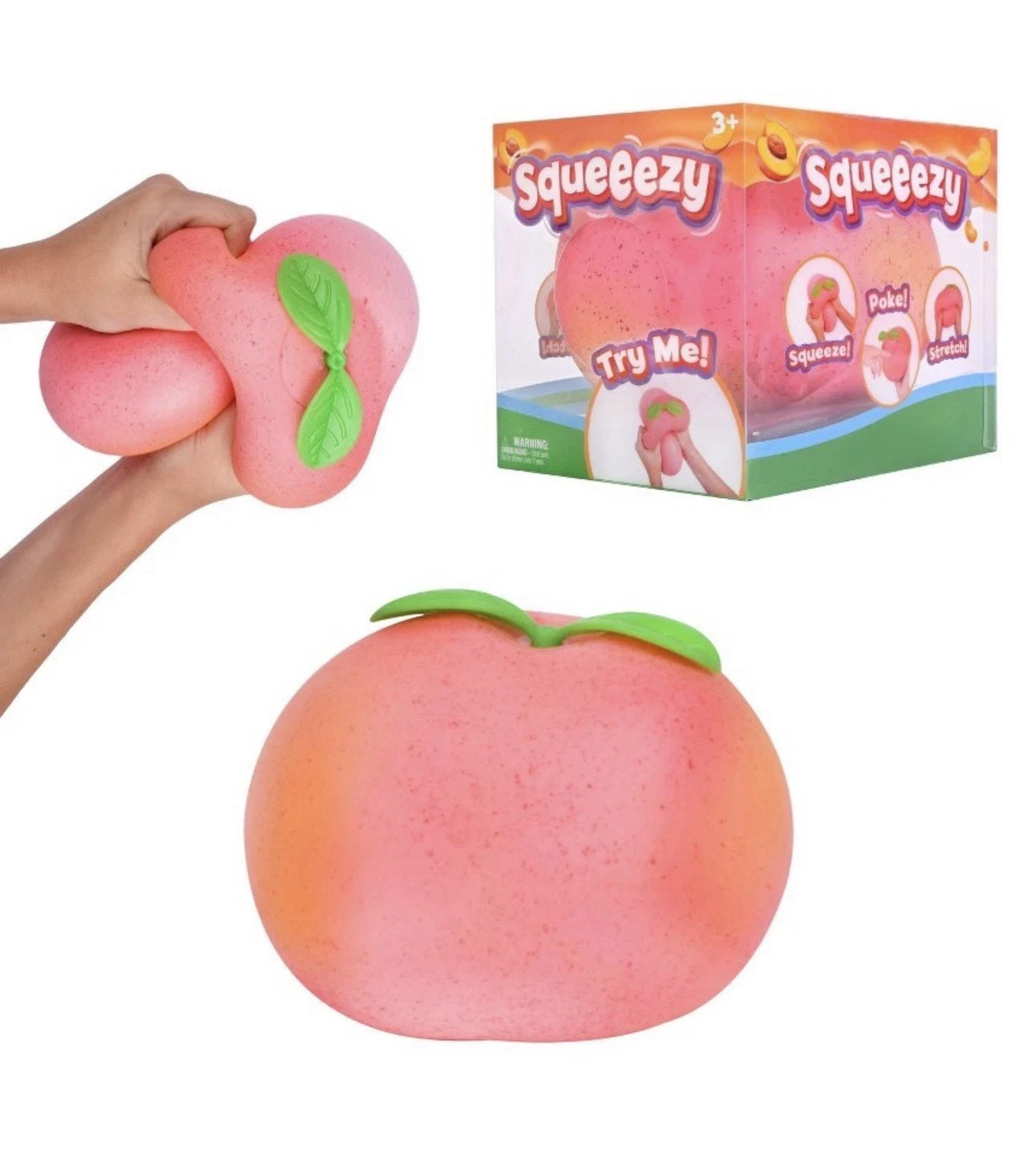 Sunny Days Jumbo Squeezy Peach Squishy Toy 🍑 Stress Relief Sensory Fidget NEW