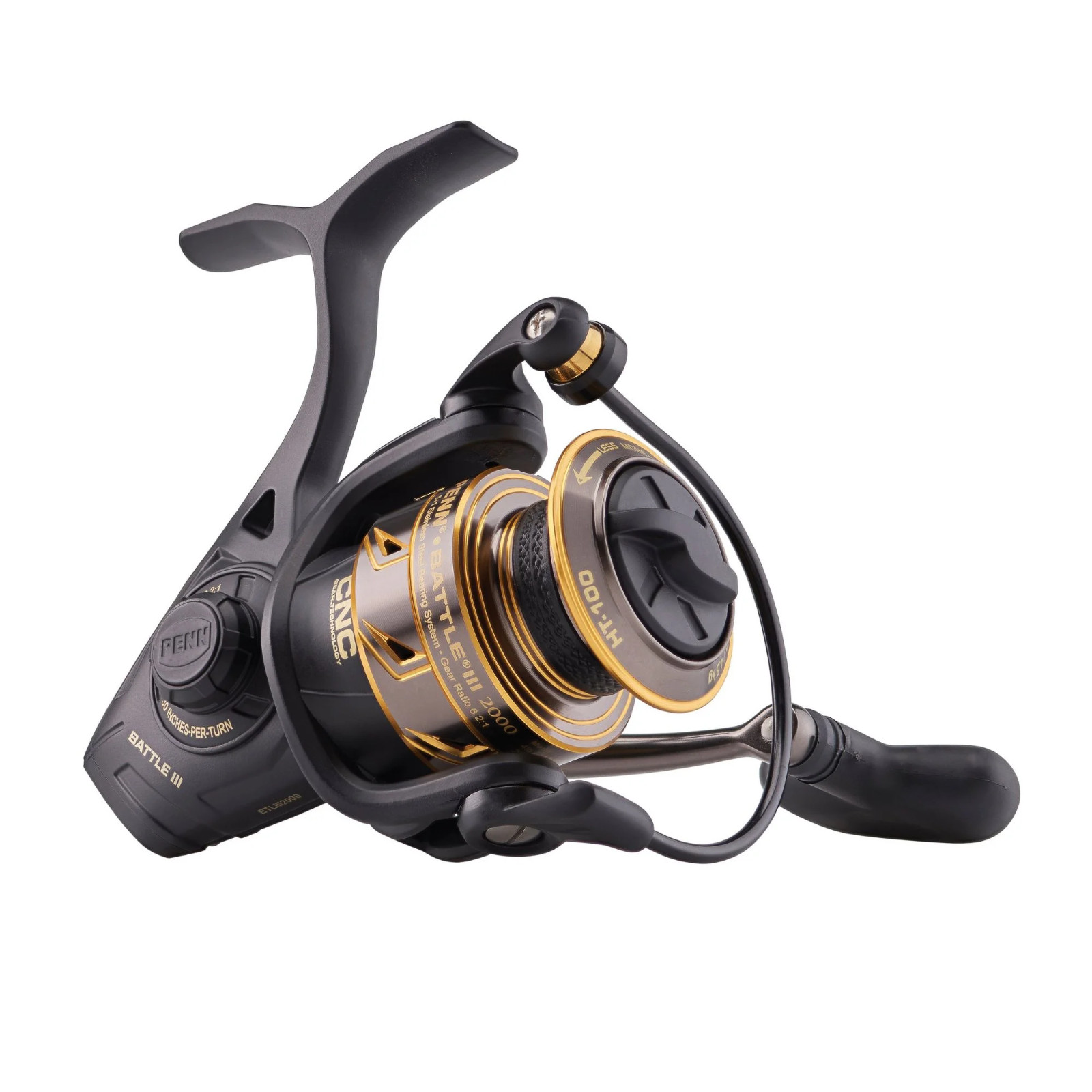 New - PENN Battle III 2000 Spinning Fishing Reel, Full Metal Inshore Reel HT-100