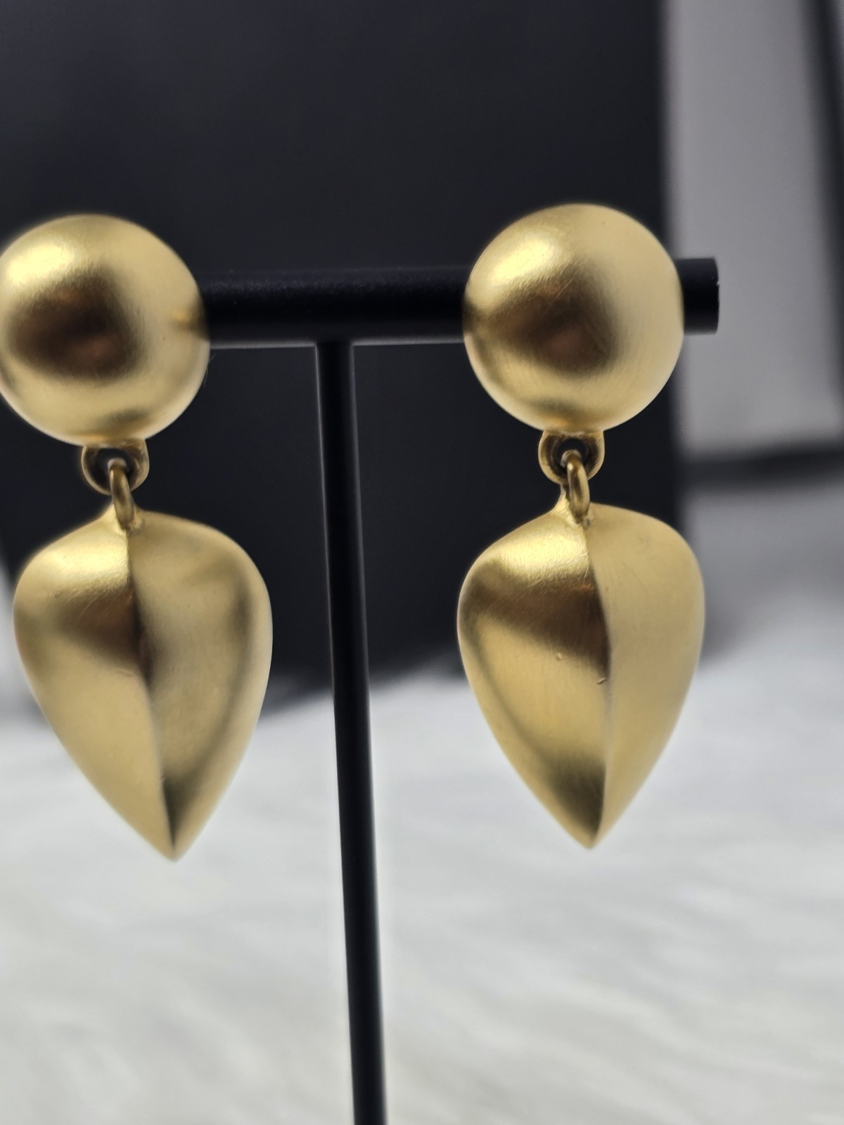 Vintage Givenchy Paris New York Gold Tone Drop Earrings