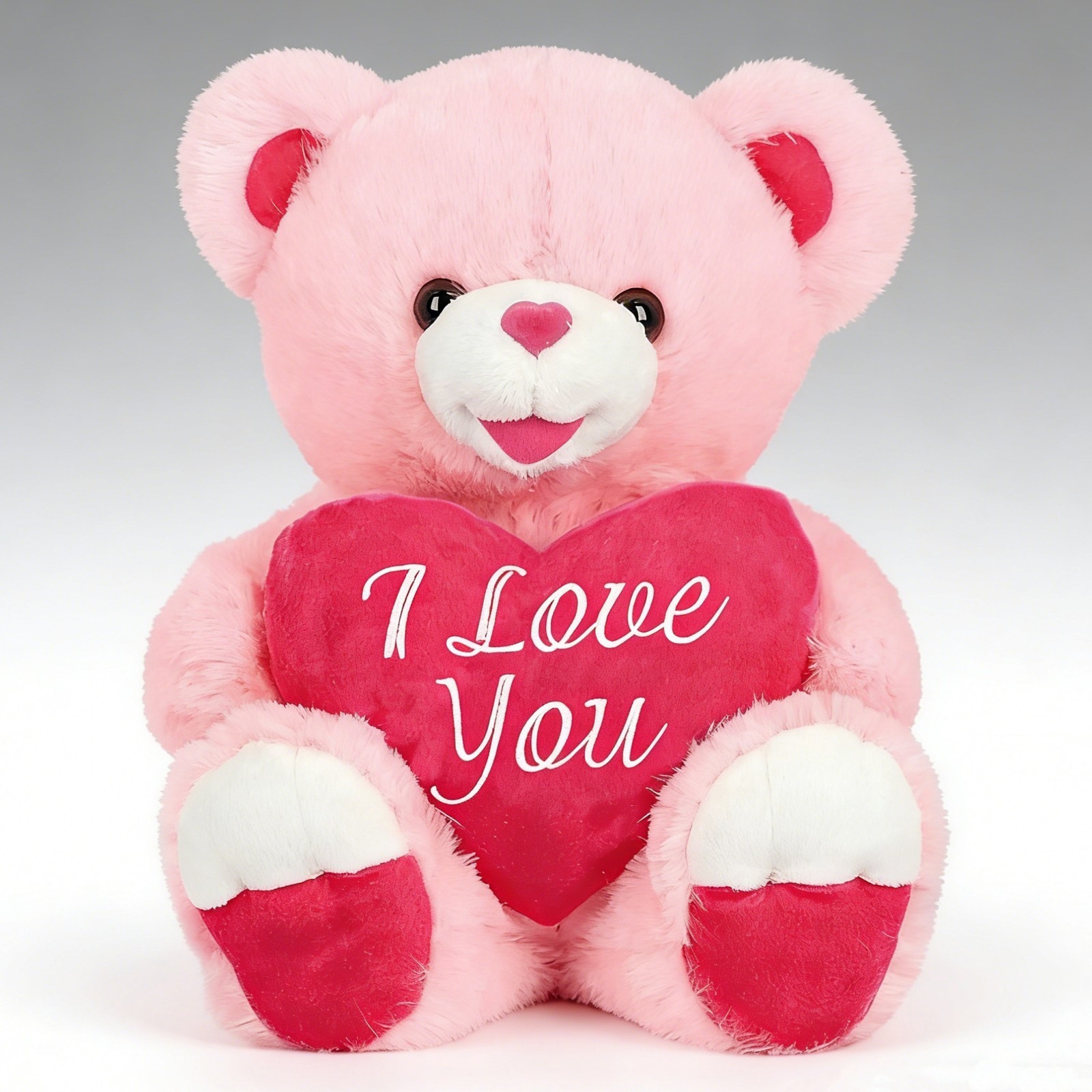 8in Teddy Bear Plush w/ Red Heart I Love You Mother's Day Gift for Mom