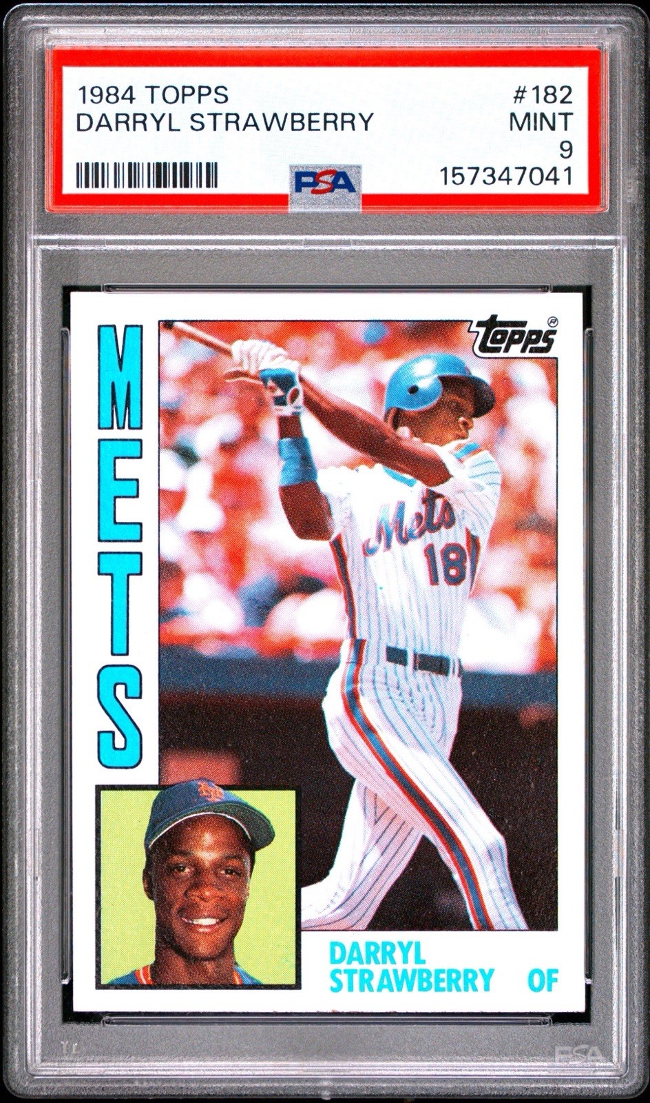 1984 Topps #182 Darryl Strawberry rookie NY Mets PSA 9 MINT 1984 Topps #182 Darryl Strawberry rookie NY Mets PSA 9 MINT