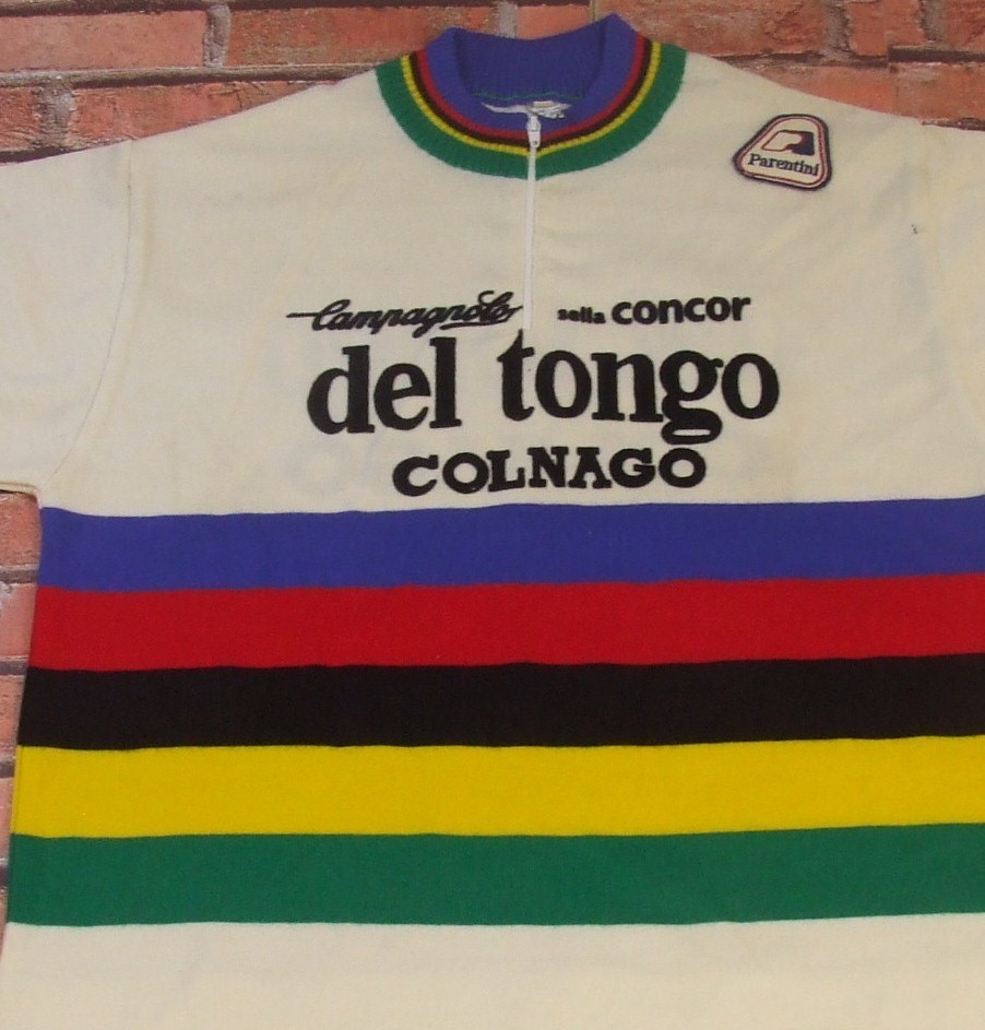 DEL TONGO COLNAGO IRIDATA HEROIC CYCLING BIKE JERSEY VINTAGE 70\'S 50% WOOL