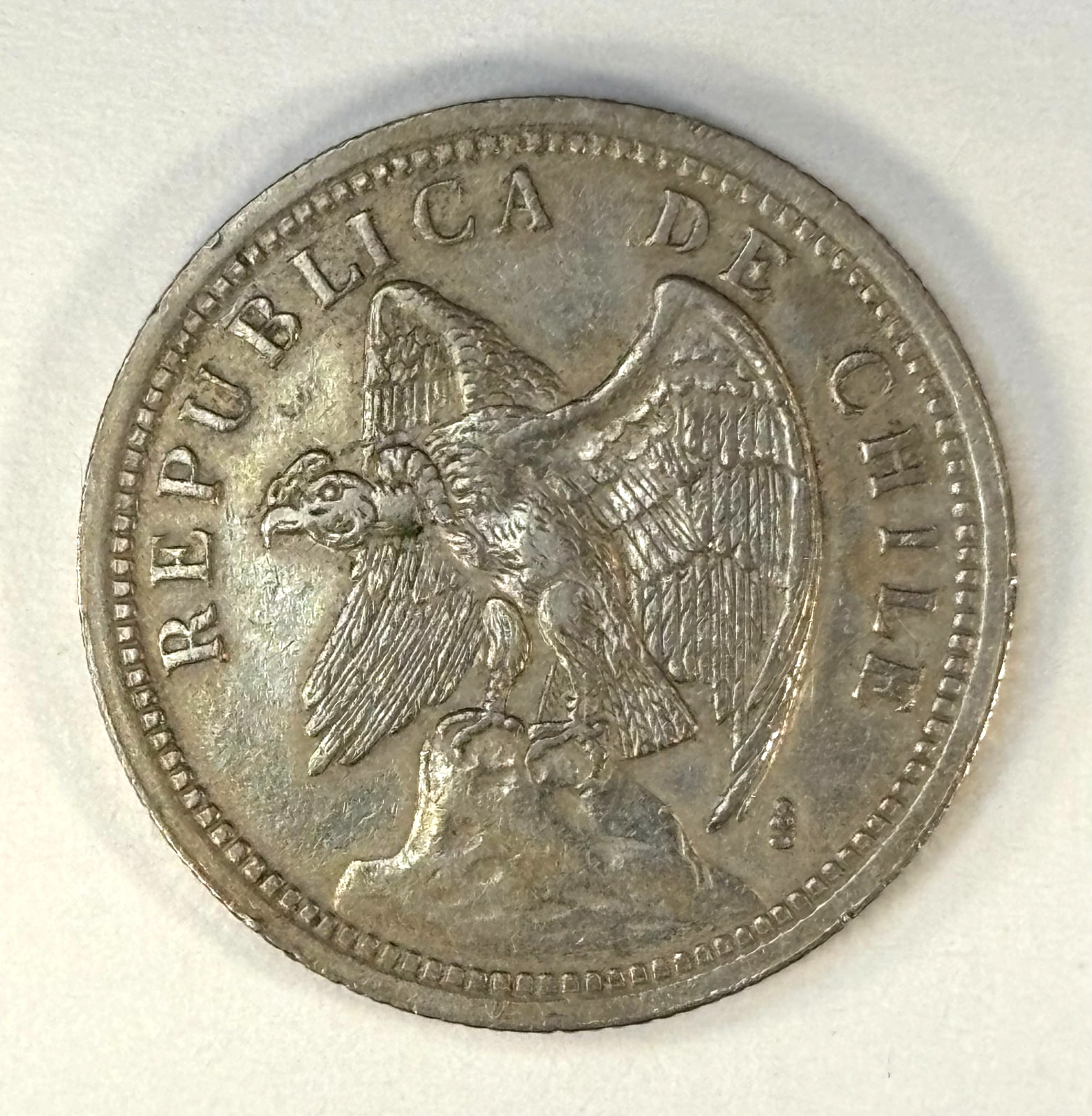 1933 Chile 1 Peso Coin KM# 176.1