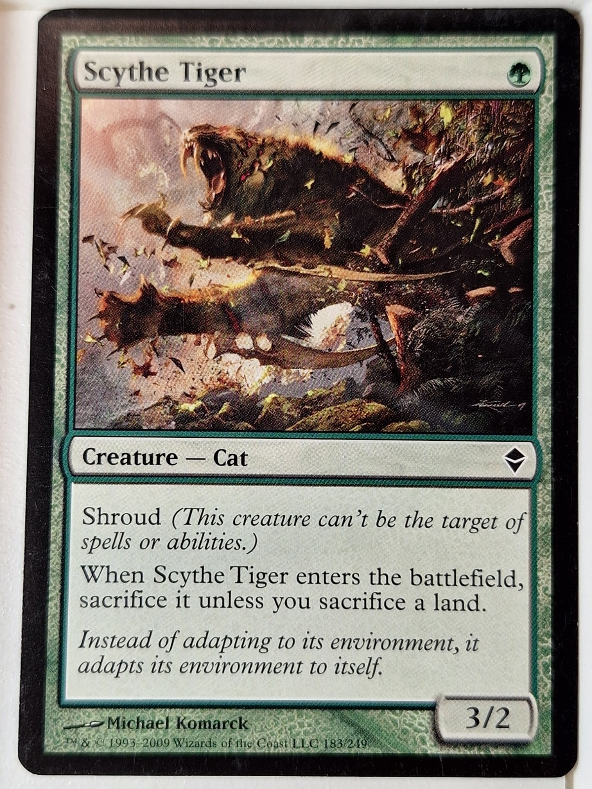 Scythe Tiger - Zendikar - Magic the Gathering MTG Nice Scythe Tiger - Zendikar - Magic the Gathering MTG Nice