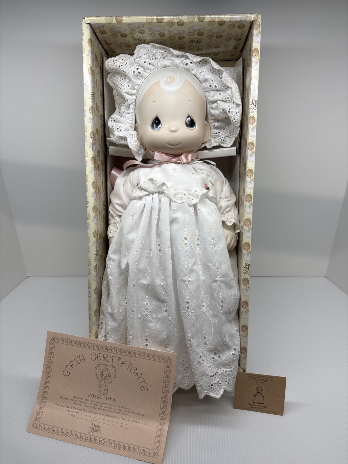 Vintage Precious Moments Katie Lynne Porcelain Doll With Box Mint Condition