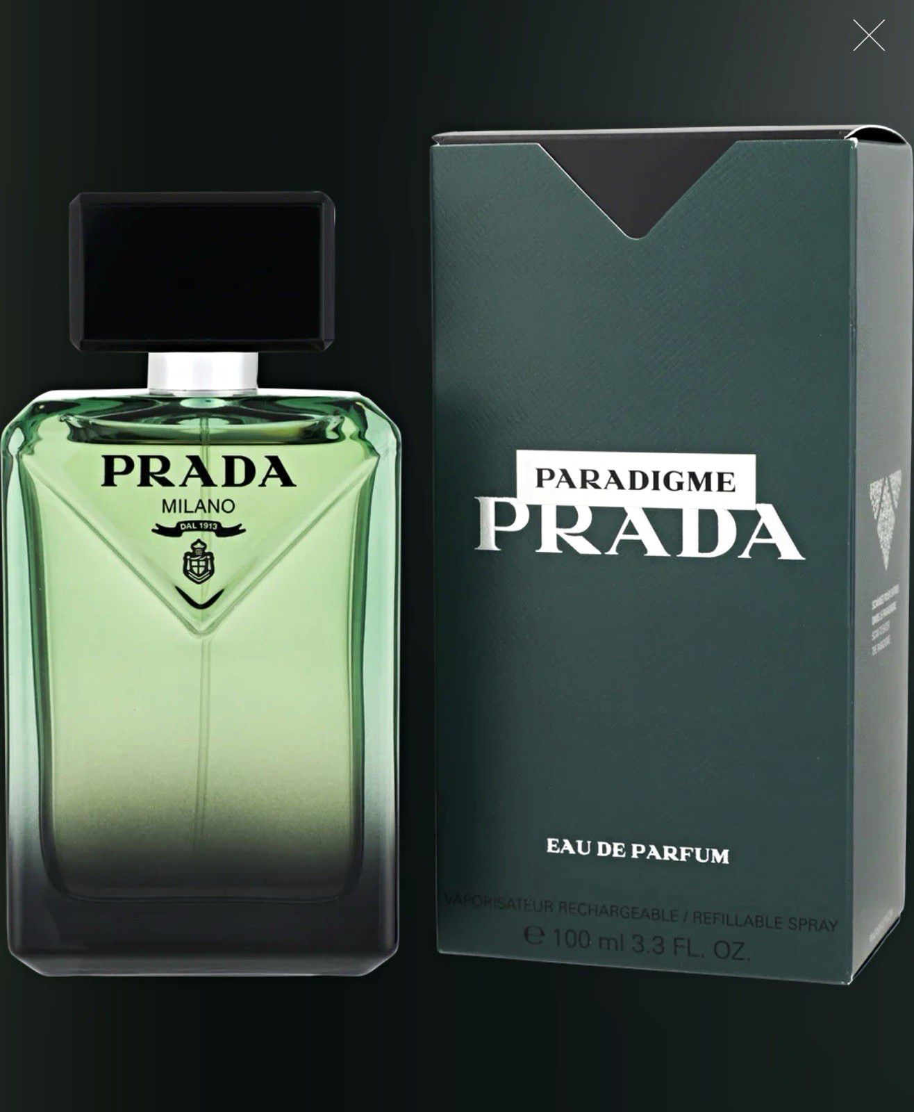 PRADA Paradigme Eau de Parfum Spray, Refillable, Regular Size 3.3 fl oz real PRADA Paradigme Eau de Parfum Spray, Refillable, Regular Size 3.3 fl oz real