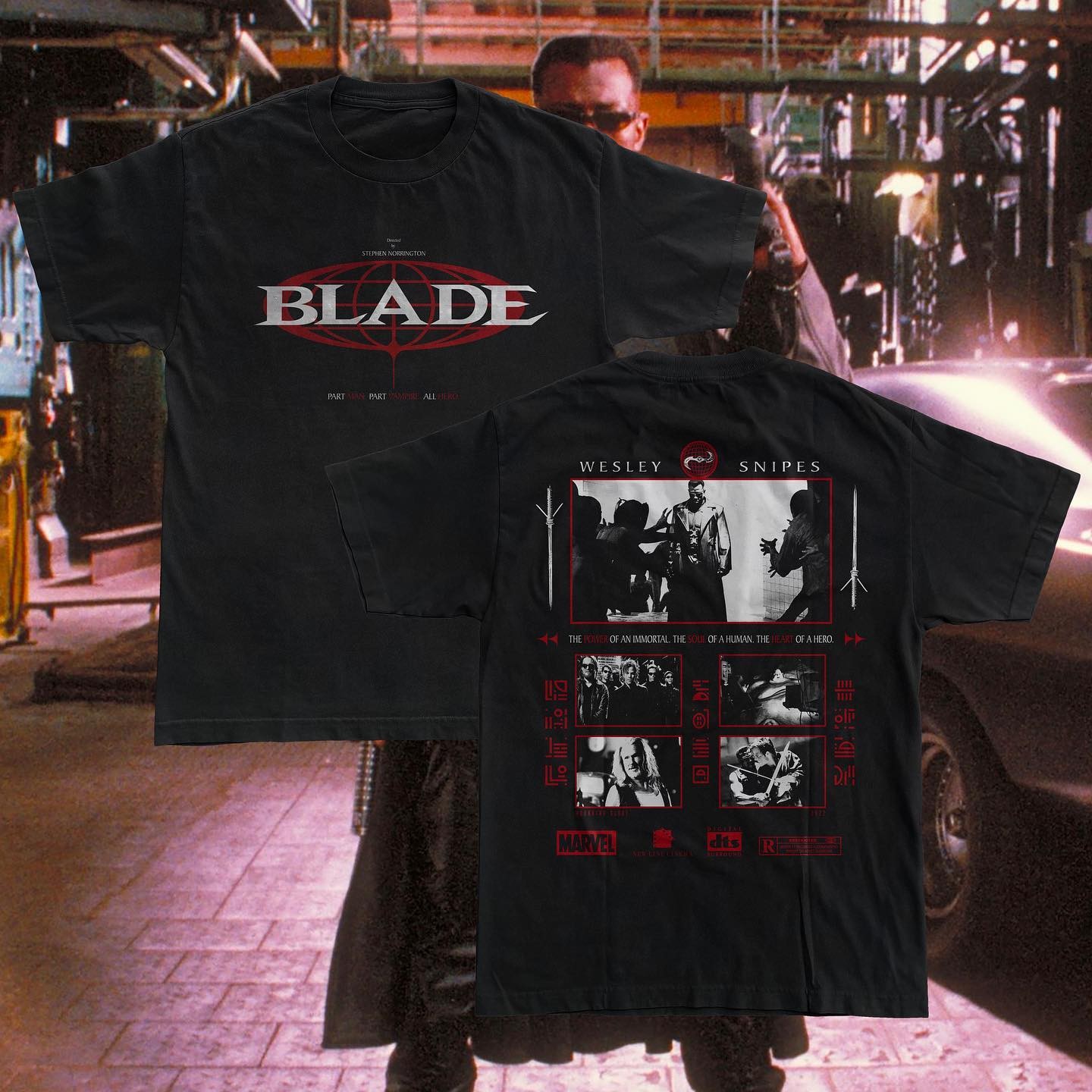Monarch Wear Blade T-Shirt Wesley Snipes Vampire Black