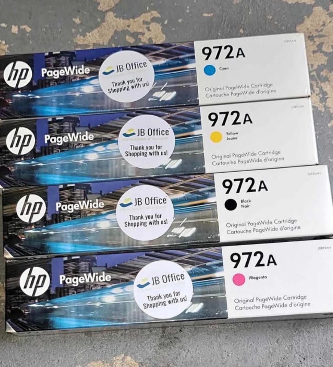 GENUINE SET 4 HP 972A INKS F6T80AN LOR86AN LOR89AN LOR92AN PageWide 8/2023 GENUINE SET 4 HP 972A INKS F6T80AN LOR86AN LOR89AN LOR92AN PageWide 8/2023