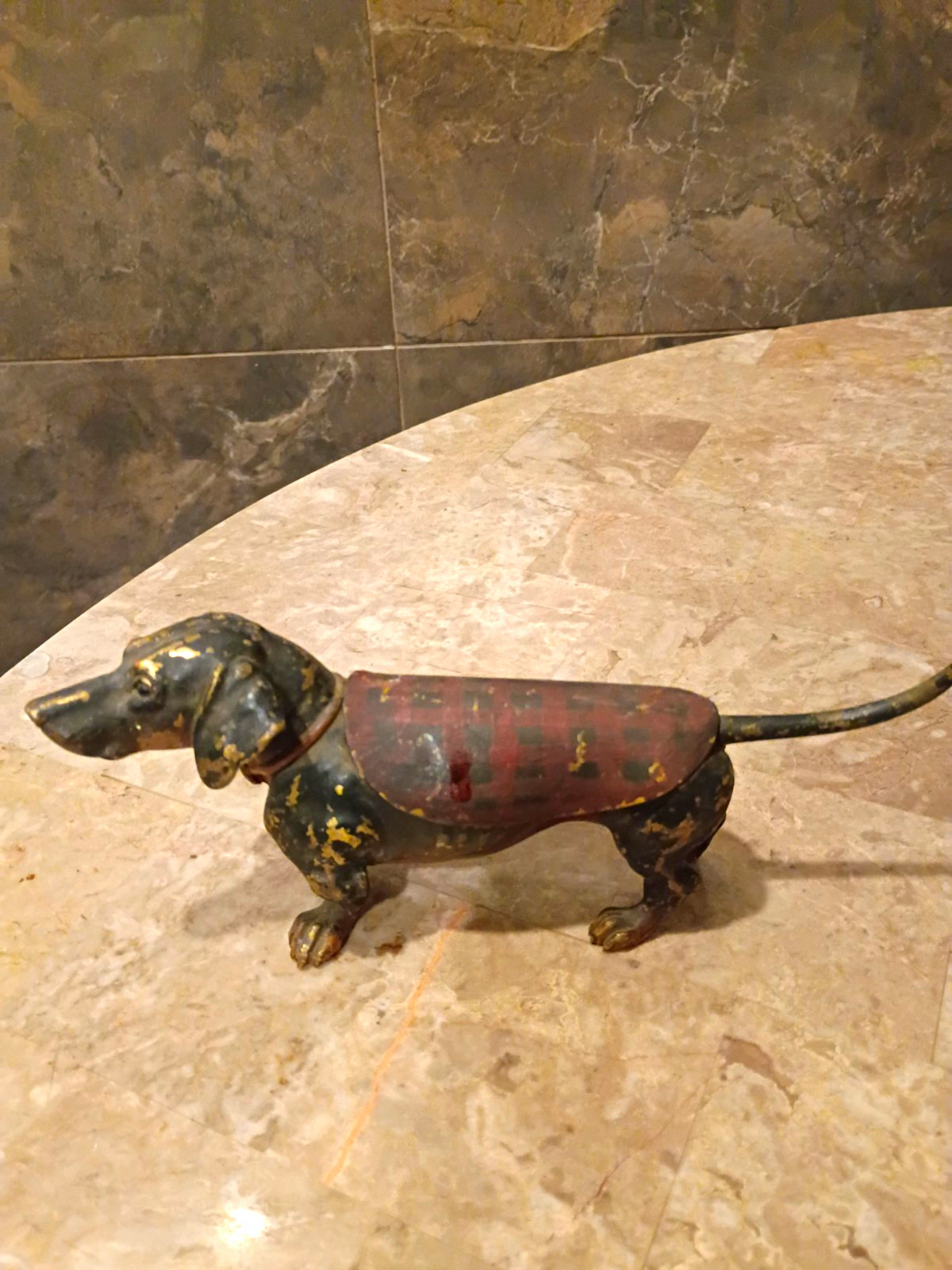 Antique Austrian Vienna Cold Painted Bronze Dachshund Dog 8