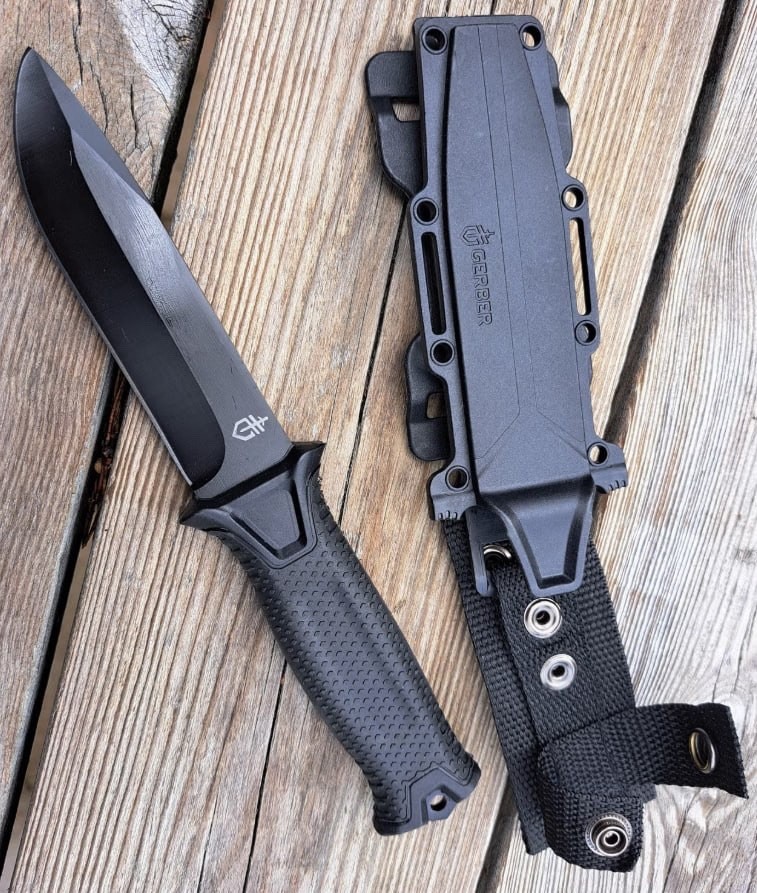 Gerber StrongArm Fixed Blade Knife Full Tang Black Tactical Outdoor Survival NIB